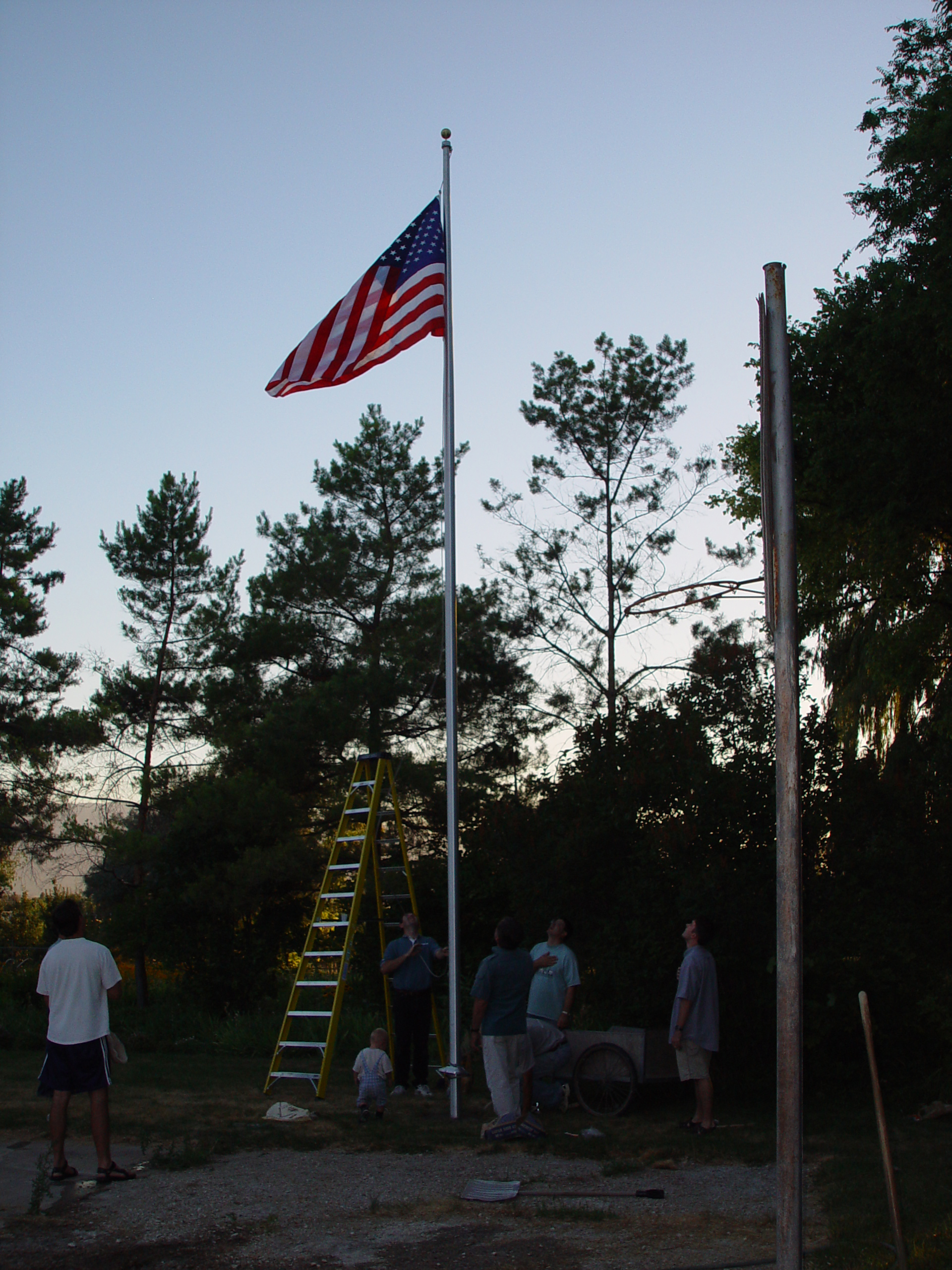 Erecting Grandma & Grandpa Israelsen's Flagpole