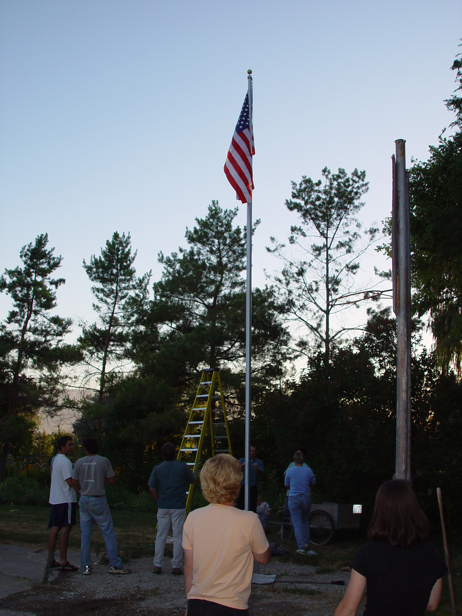 Erecting Grandma & Grandpa Israelsen's Flagpole