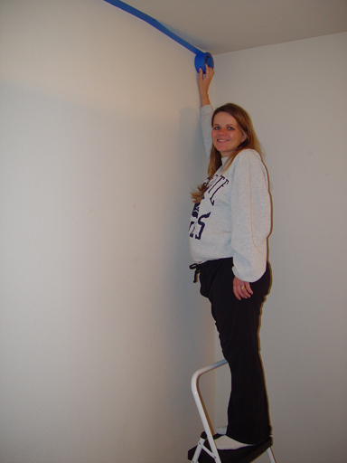 Painting When You're Pregnant Is Fun.  All You Have To Do Is Help Tape Off The Room!!  (33 Weeks 

Along)