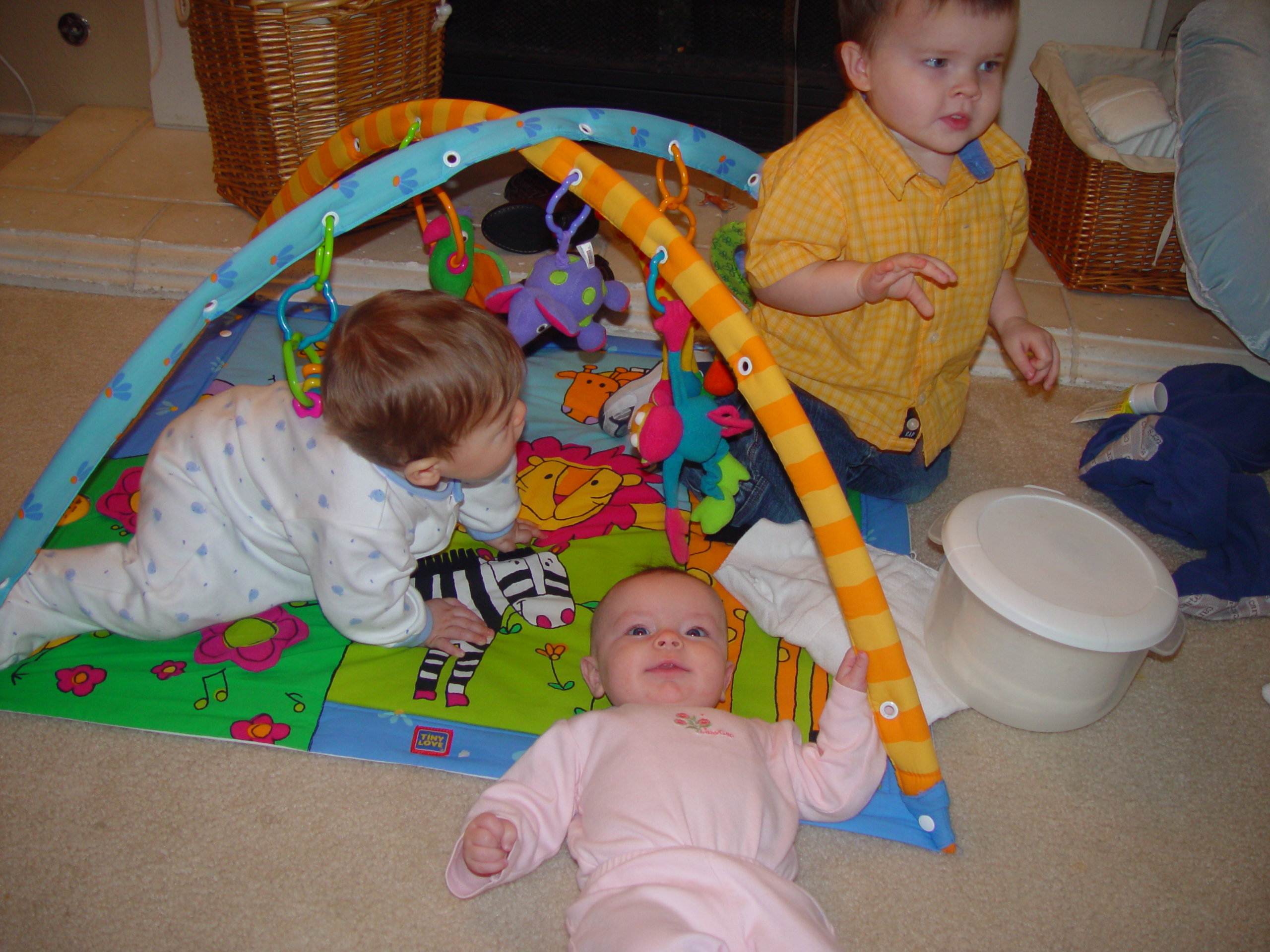 Stan, DeNae, and Ethan come to visit, Tiling Bathroom, Ava rolls over