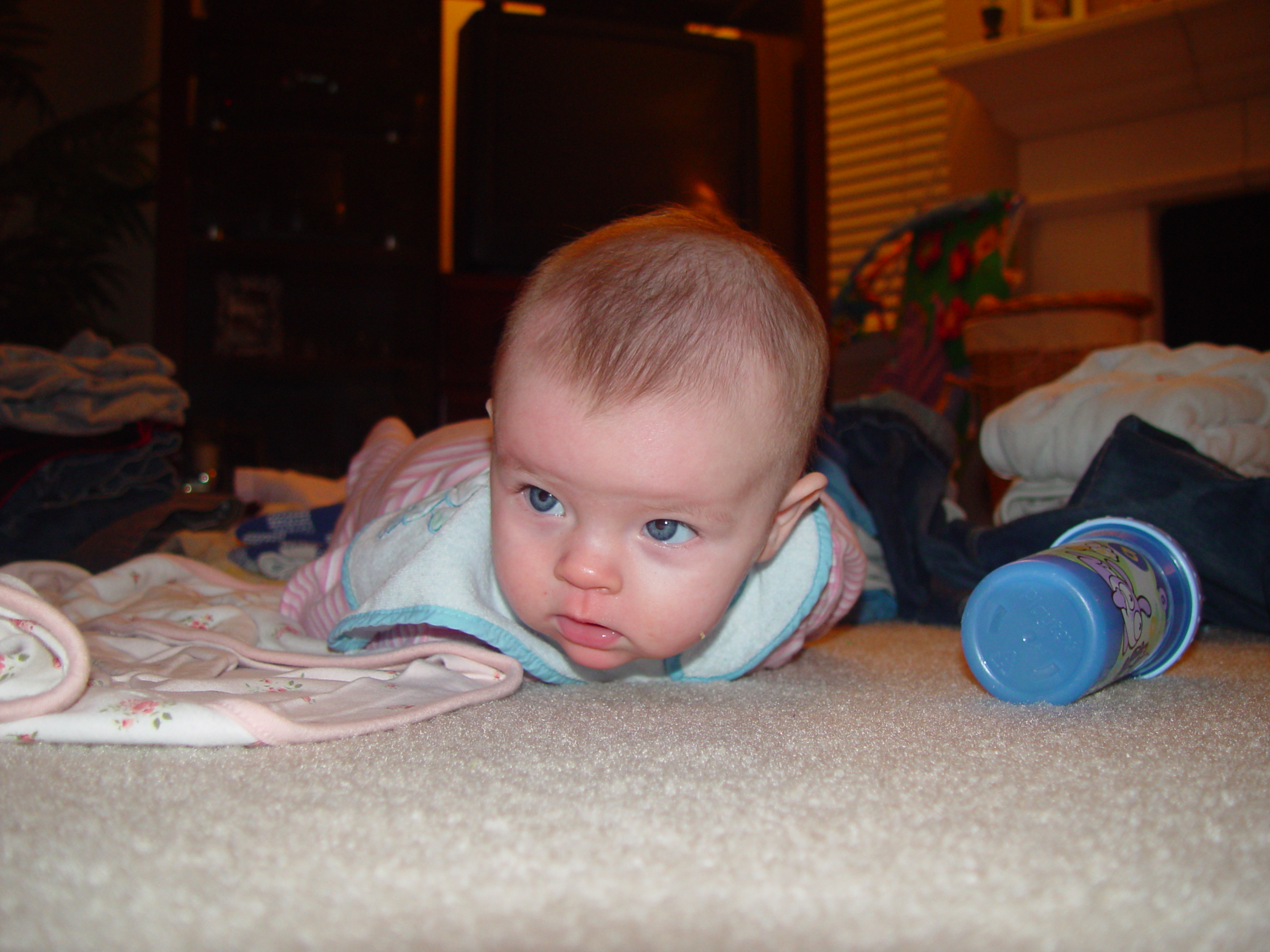 Stan, DeNae, and Ethan come to visit, Tiling Bathroom, Ava rolls over