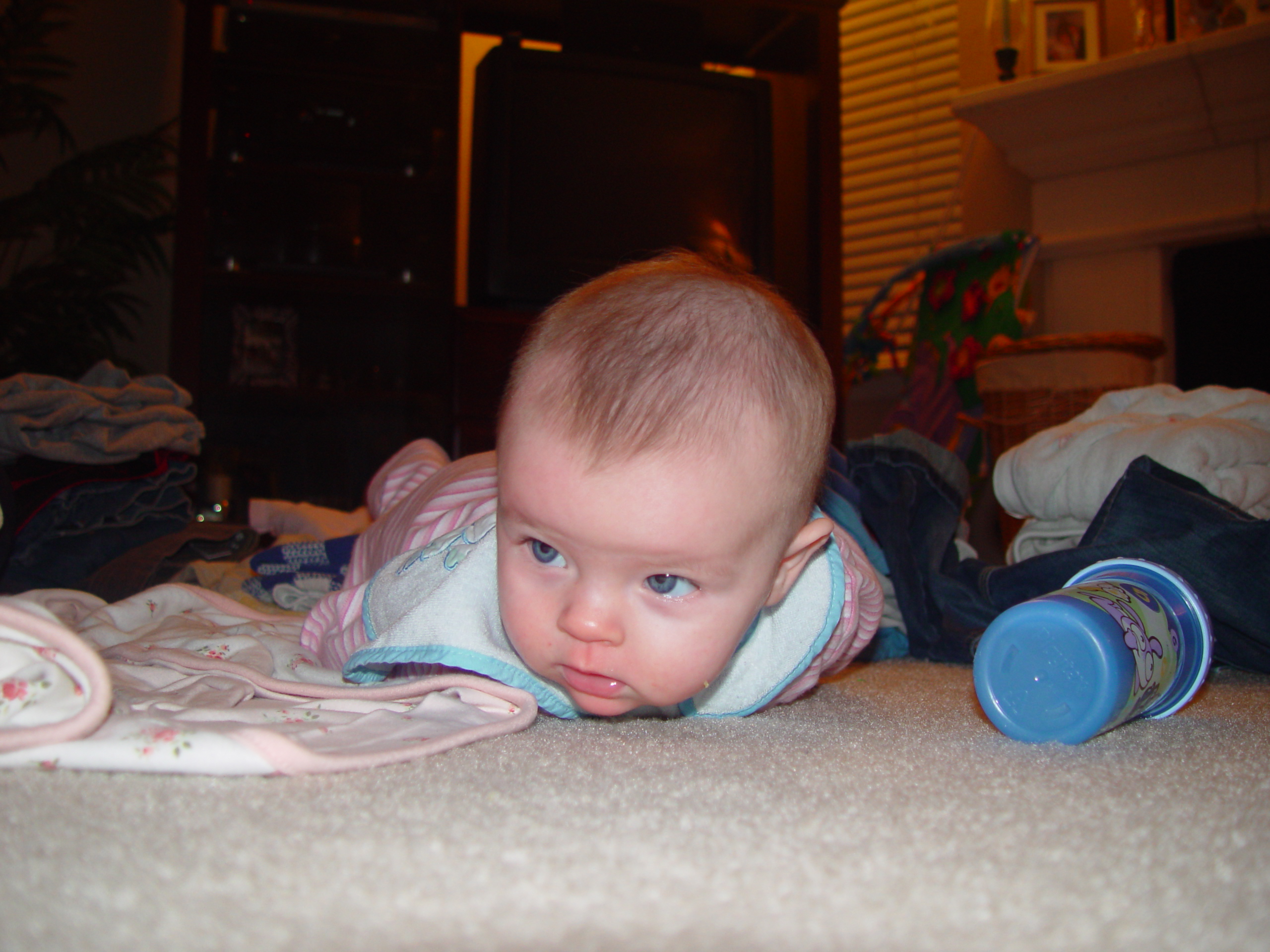 Stan, DeNae, and Ethan come to visit, Tiling Bathroom, Ava rolls over