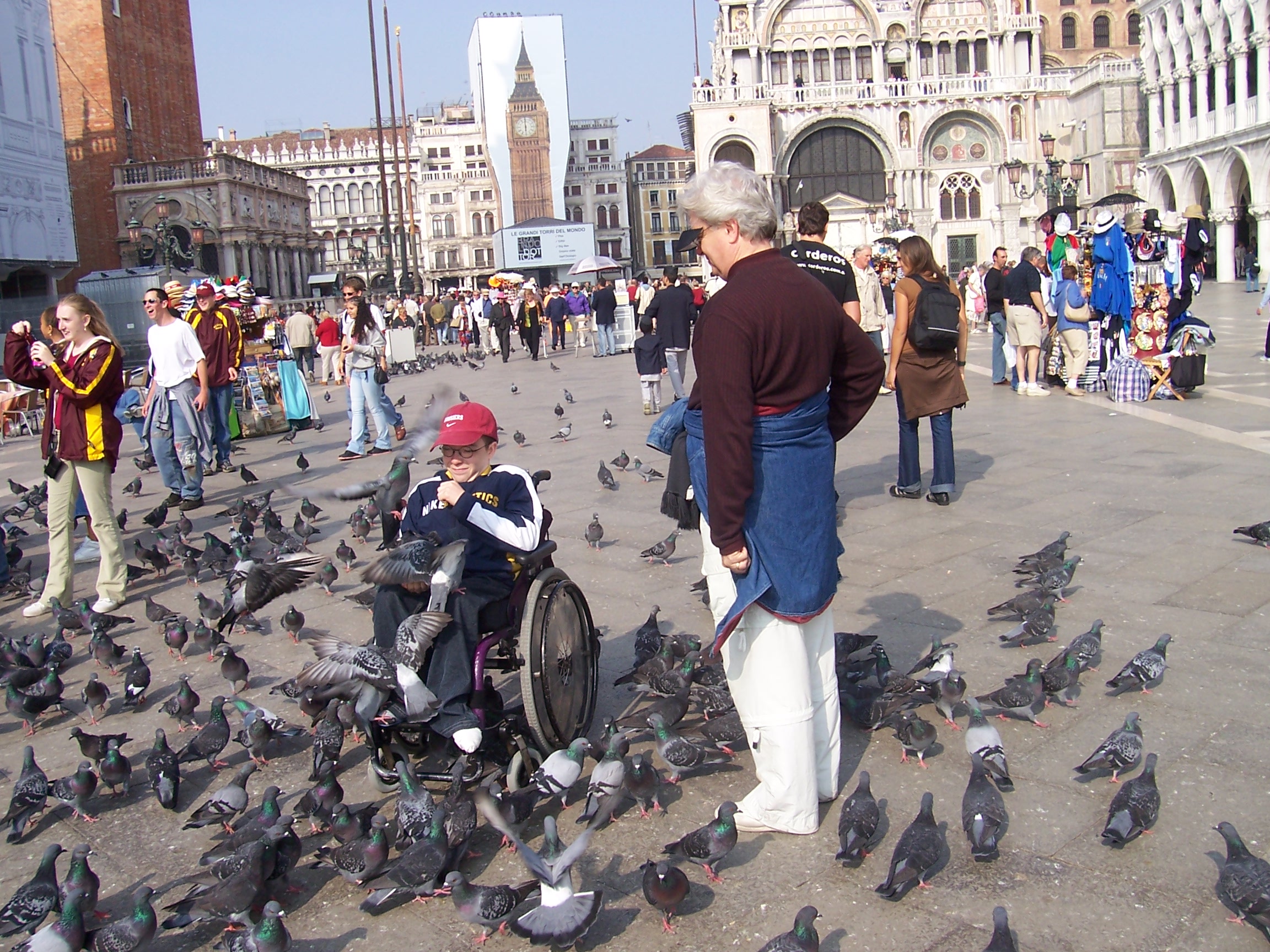 Europe Trip 2005 - Italy (Venice - Pigeons, St Mark's Basilica / Square / Clocktower, Gondola Ride, Gelato)