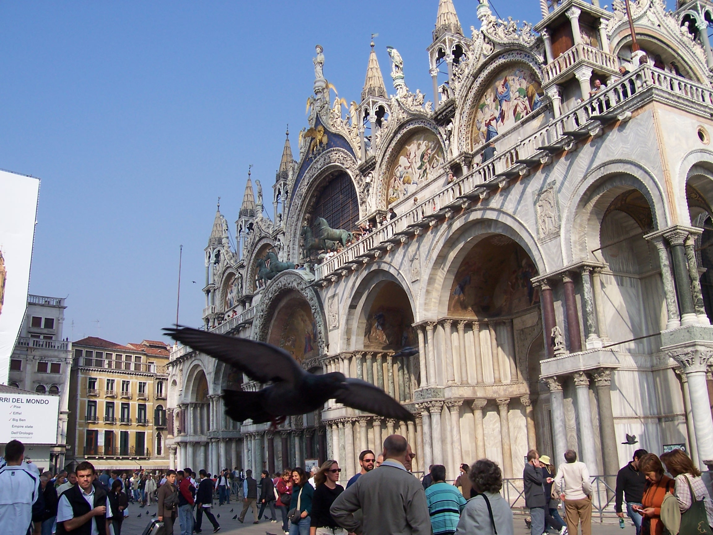 Europe Trip 2005 - Italy (Venice - Pigeons, St Mark's Basilica / Square / Clocktower, Gondola Ride, Gelato)