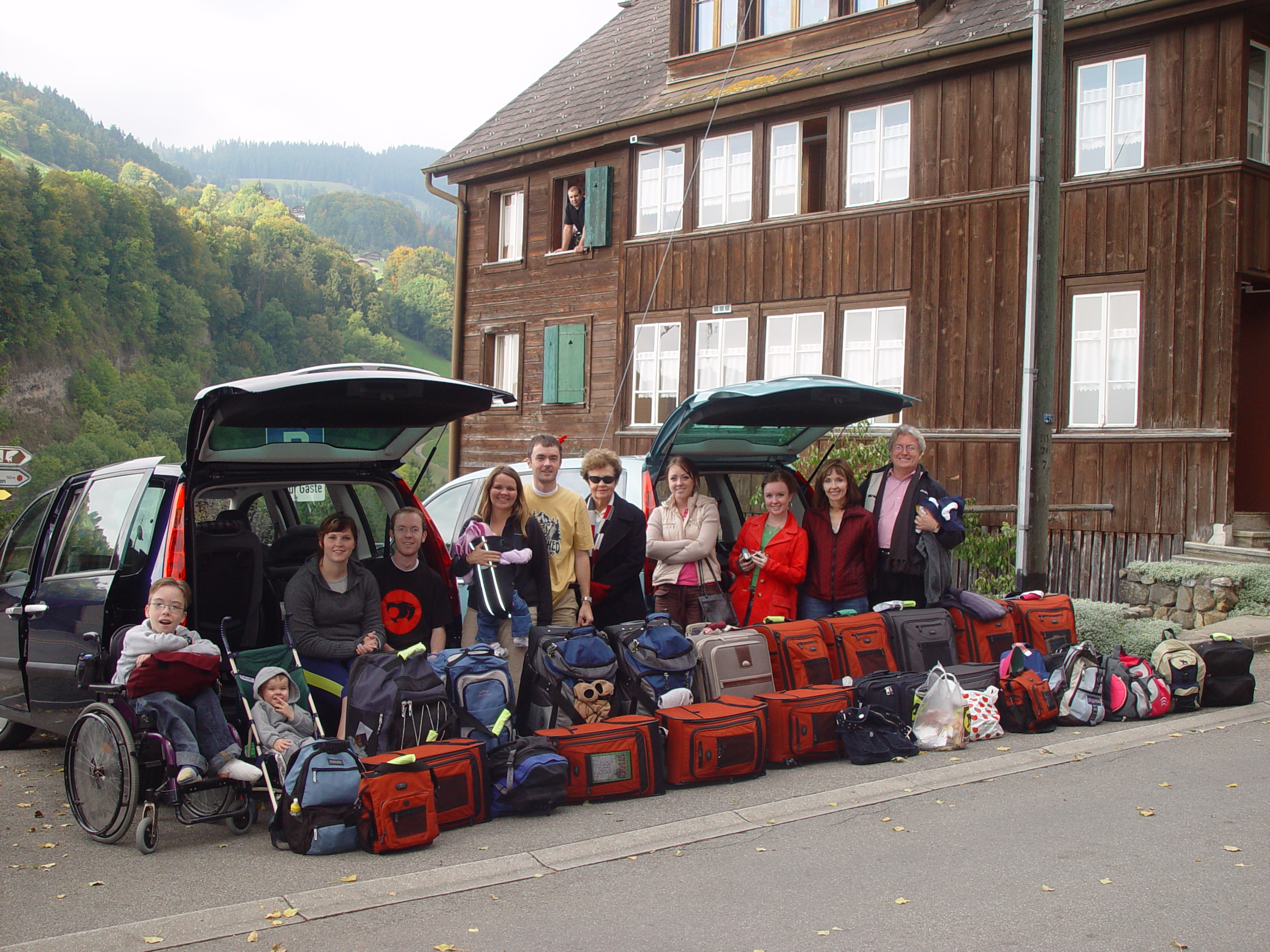 Europe Trip 2005 - Switzerland (Sigisvil - Lodge in the Alps, Swiss Cow Bells, Waterfall Hike, German Potato Salad, Spaetzle)