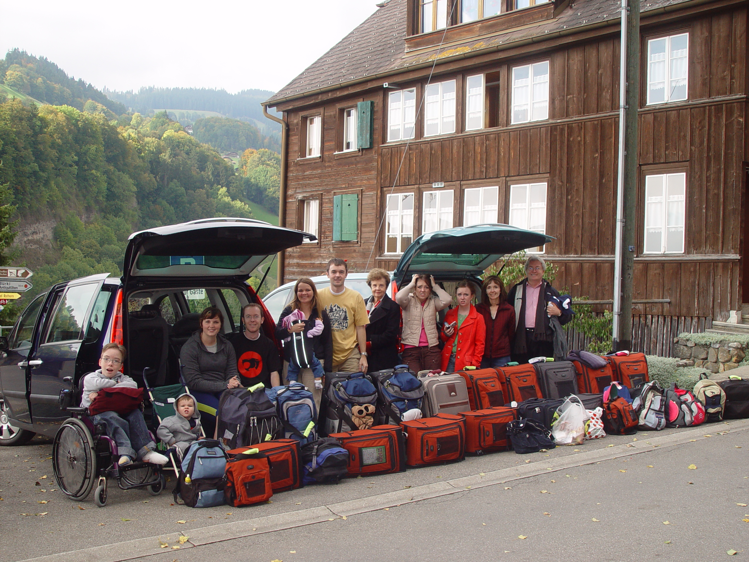 Europe Trip 2005 - Switzerland (Sigisvil - Lodge in the Alps, Swiss Cow Bells, Waterfall Hike, German Potato Salad, Spaetzle)