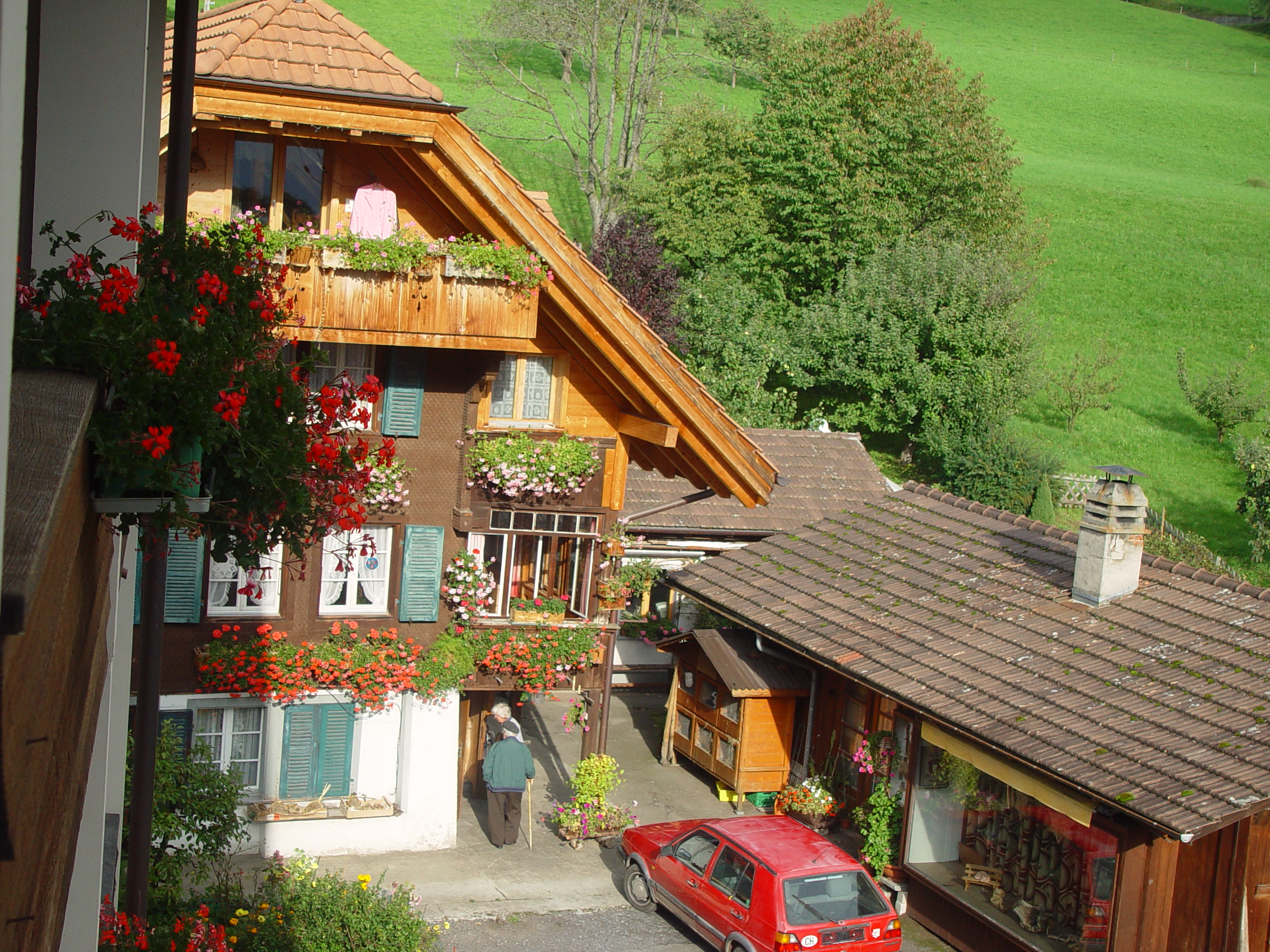 Europe Trip 2005 - Switzerland (Sigisvil - Lodge in the Alps, Swiss Cow Bells, Waterfall Hike, German Potato Salad, Spaetzle)