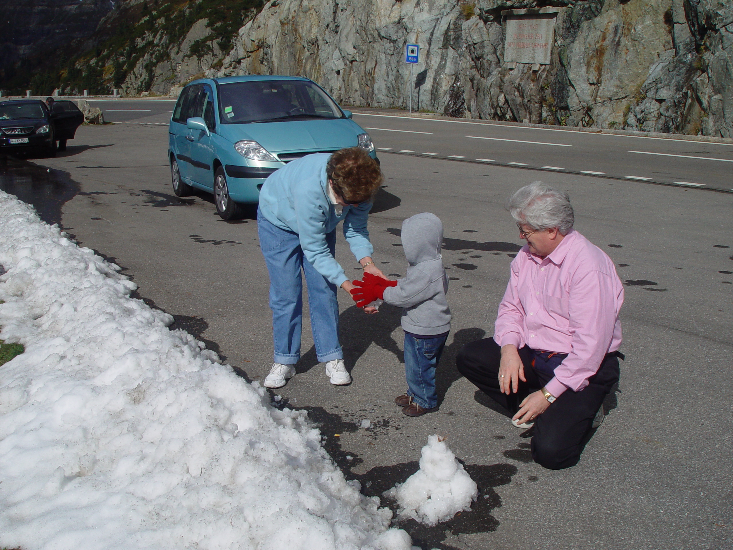 Europe Trip 2005 - Switzerland (Driving Over the Alps to Italy (Susten Pass), Playing in the Snow, Swiss Rest Stop Toilet)