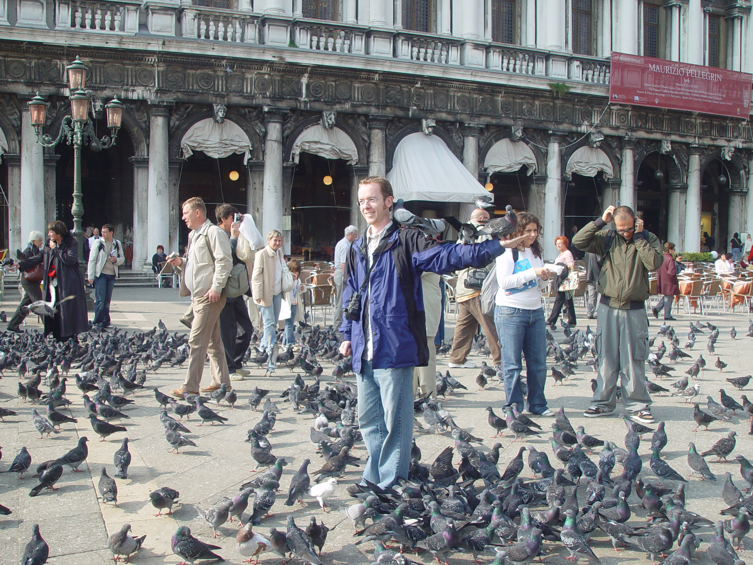 Europe Trip 2005 - Italy (Venice - Pigeons, St Mark's Basilica / Square / Clocktower, Gondola Ride, Gelato)