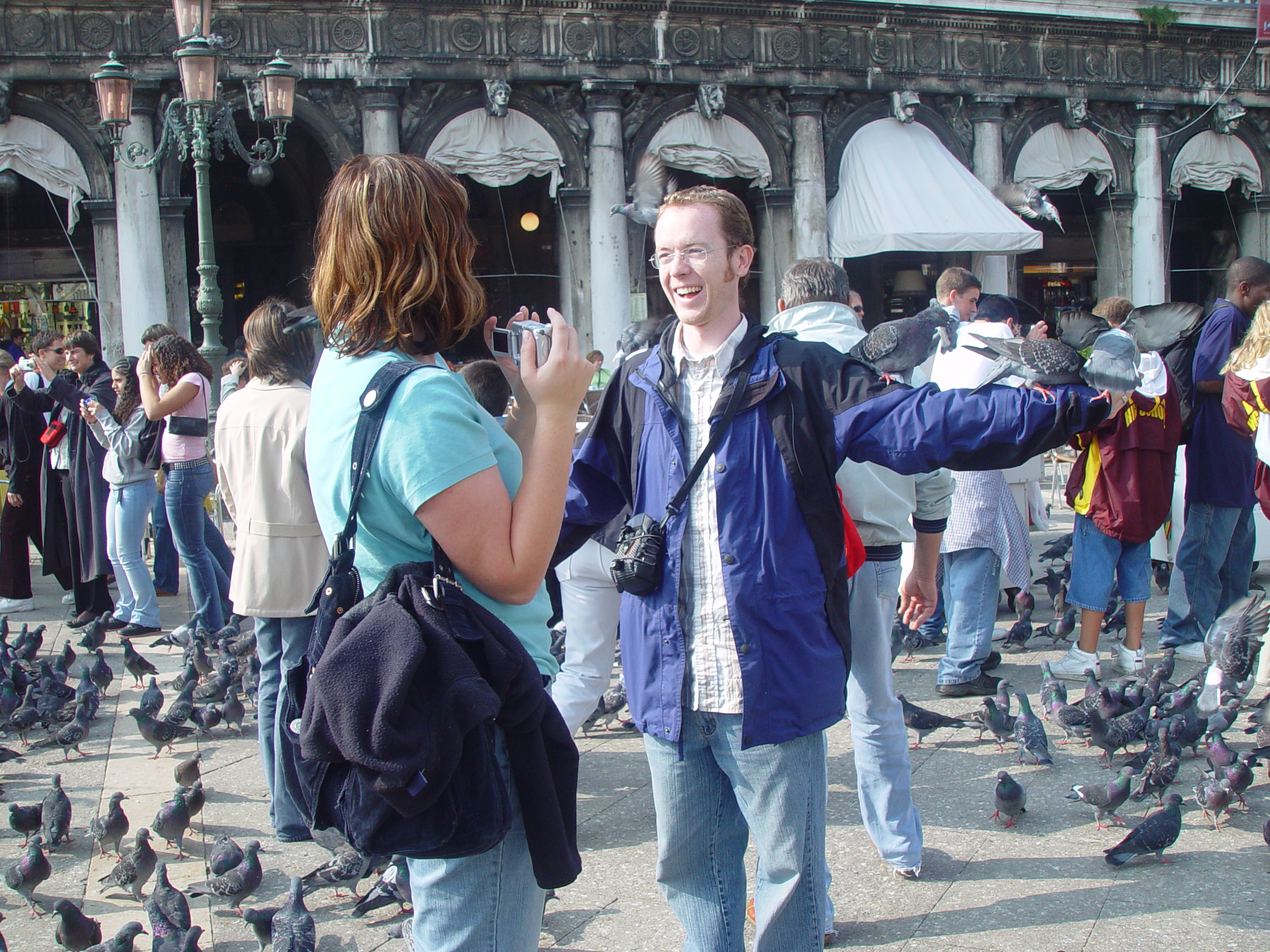 Europe Trip 2005 - Italy (Venice - Pigeons, St Mark's Basilica / Square / Clocktower, Gondola Ride, Gelato)