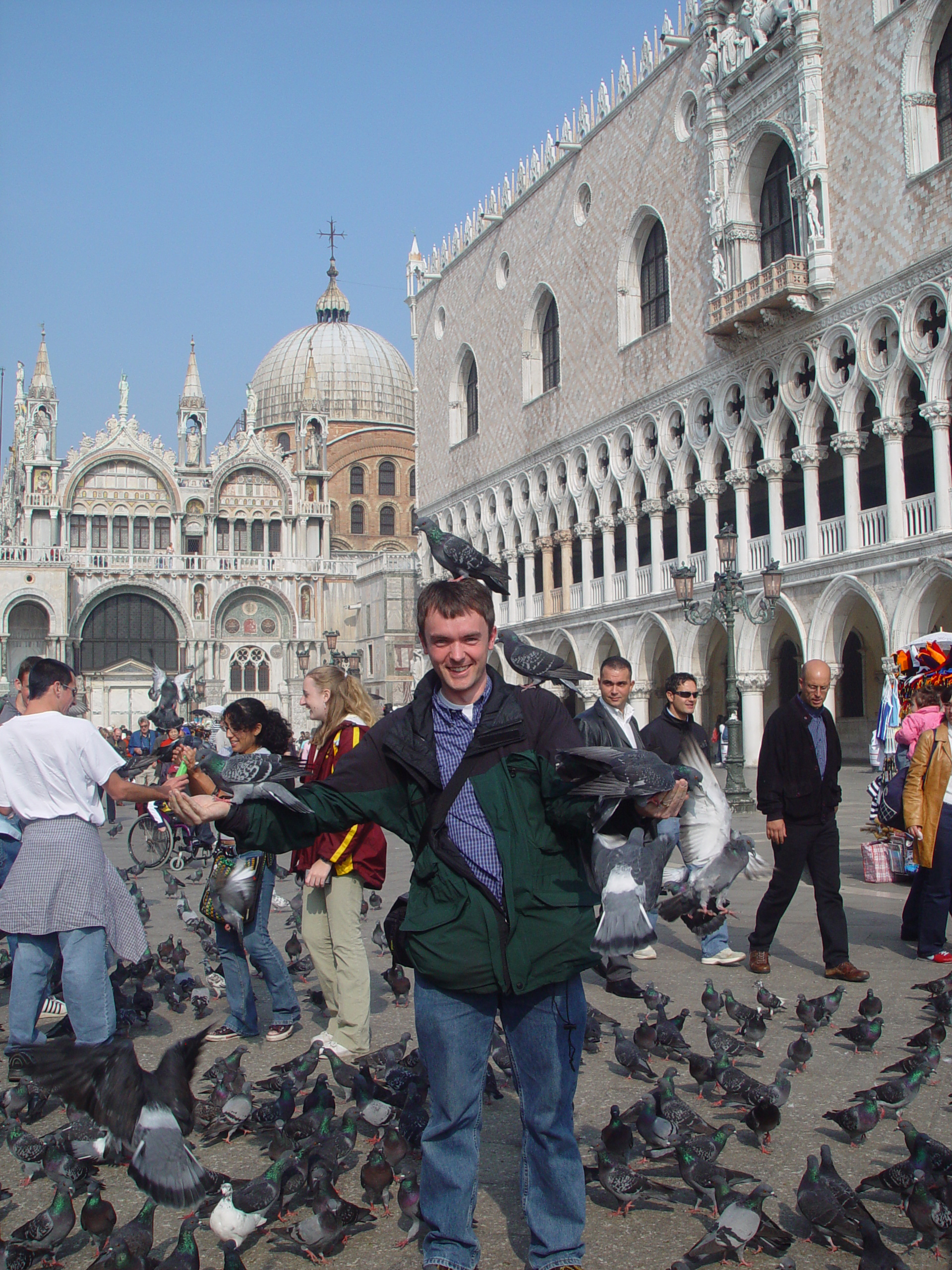 Europe Trip 2005 - Italy (Venice - Pigeons, St Mark's Basilica / Square / Clocktower, Gondola Ride, Gelato)