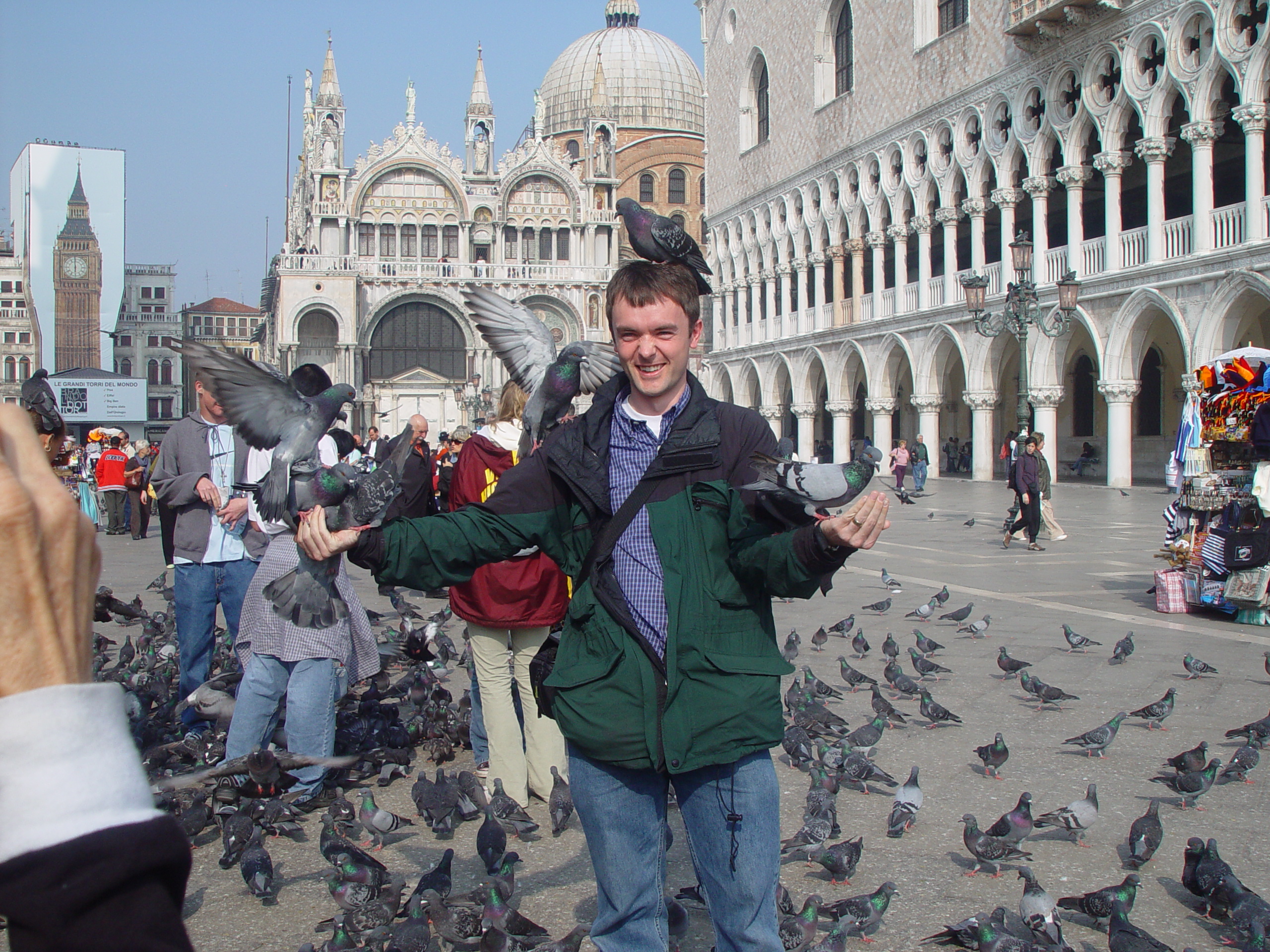 Europe Trip 2005 - Italy (Venice - Pigeons, St Mark's Basilica / Square / Clocktower, Gondola Ride, Gelato)