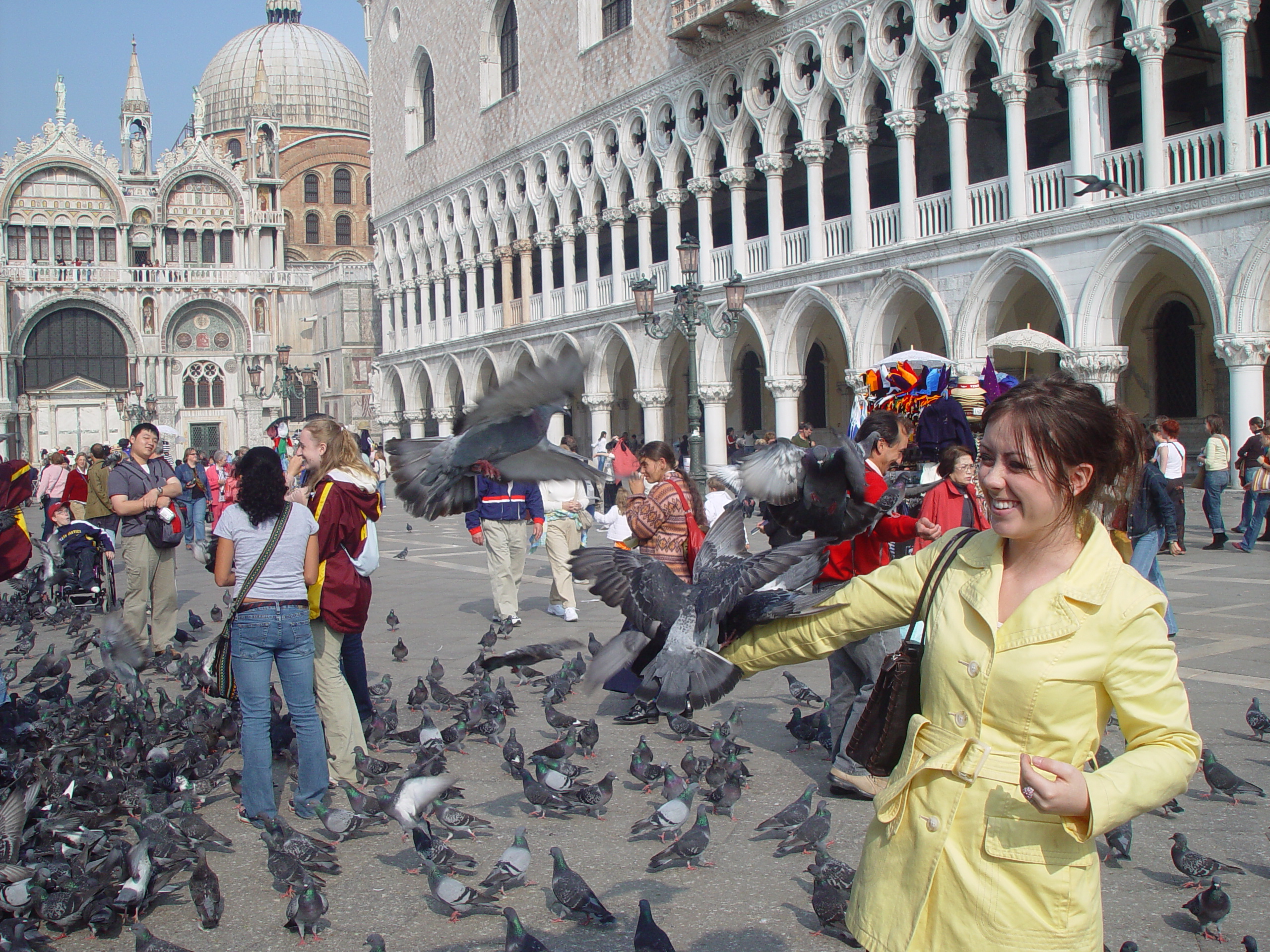 Europe Trip 2005 - Italy (Venice - Pigeons, St Mark's Basilica / Square / Clocktower, Gondola Ride, Gelato)