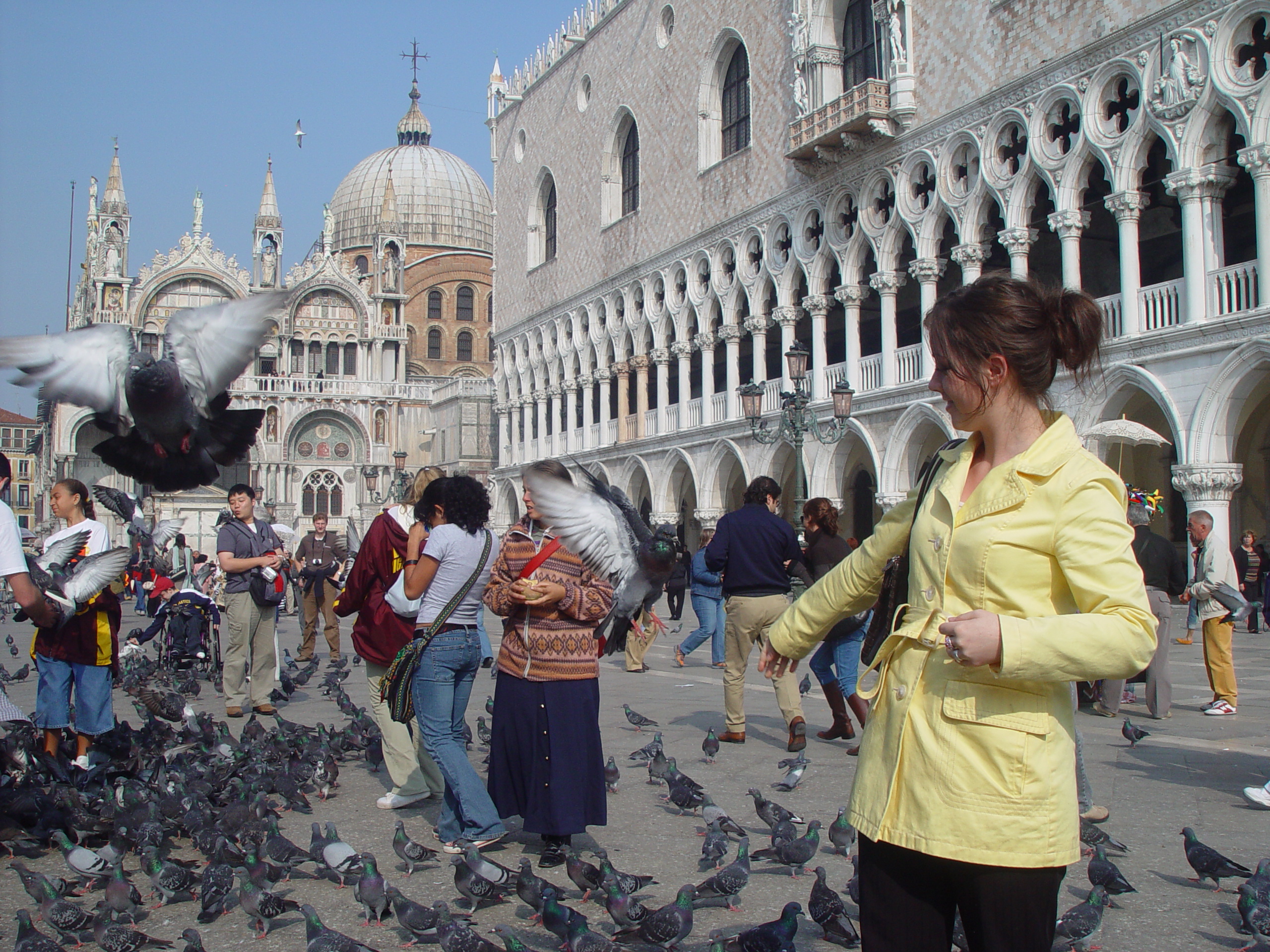 Europe Trip 2005 - Italy (Venice - Pigeons, St Mark's Basilica / Square / Clocktower, Gondola Ride, Gelato)