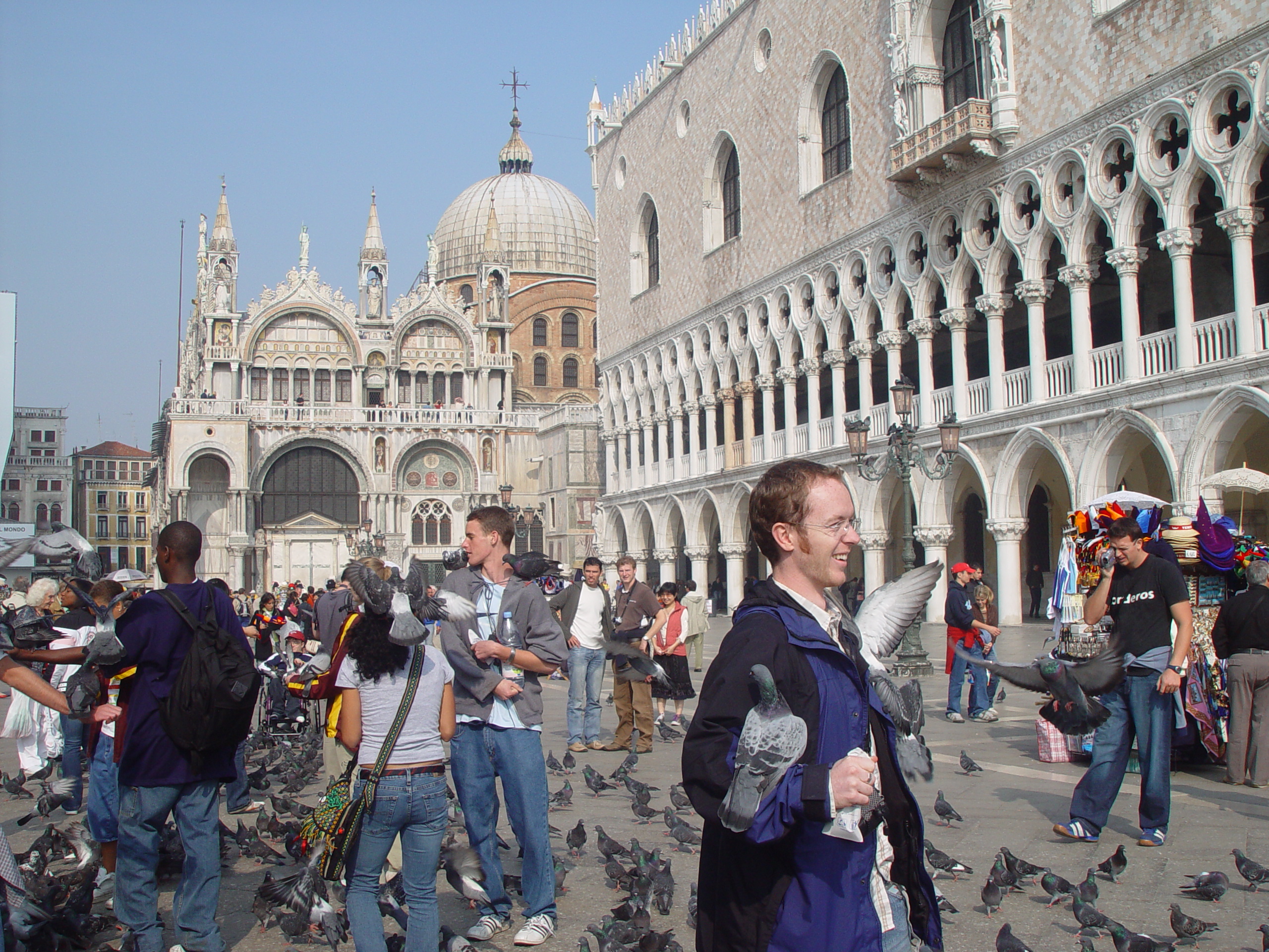 Europe Trip 2005 - Italy (Venice - Pigeons, St Mark's Basilica / Square / Clocktower, Gondola Ride, Gelato)