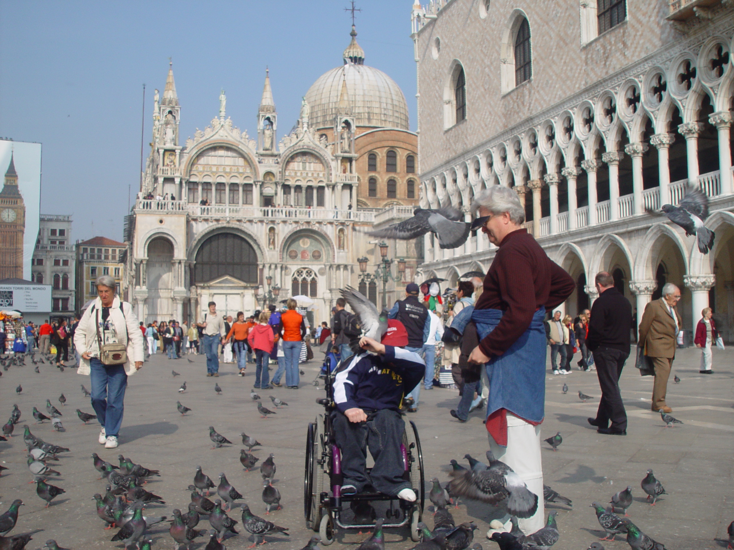 Europe Trip 2005 - Italy (Venice - Pigeons, St Mark's Basilica / Square / Clocktower, Gondola Ride, Gelato)