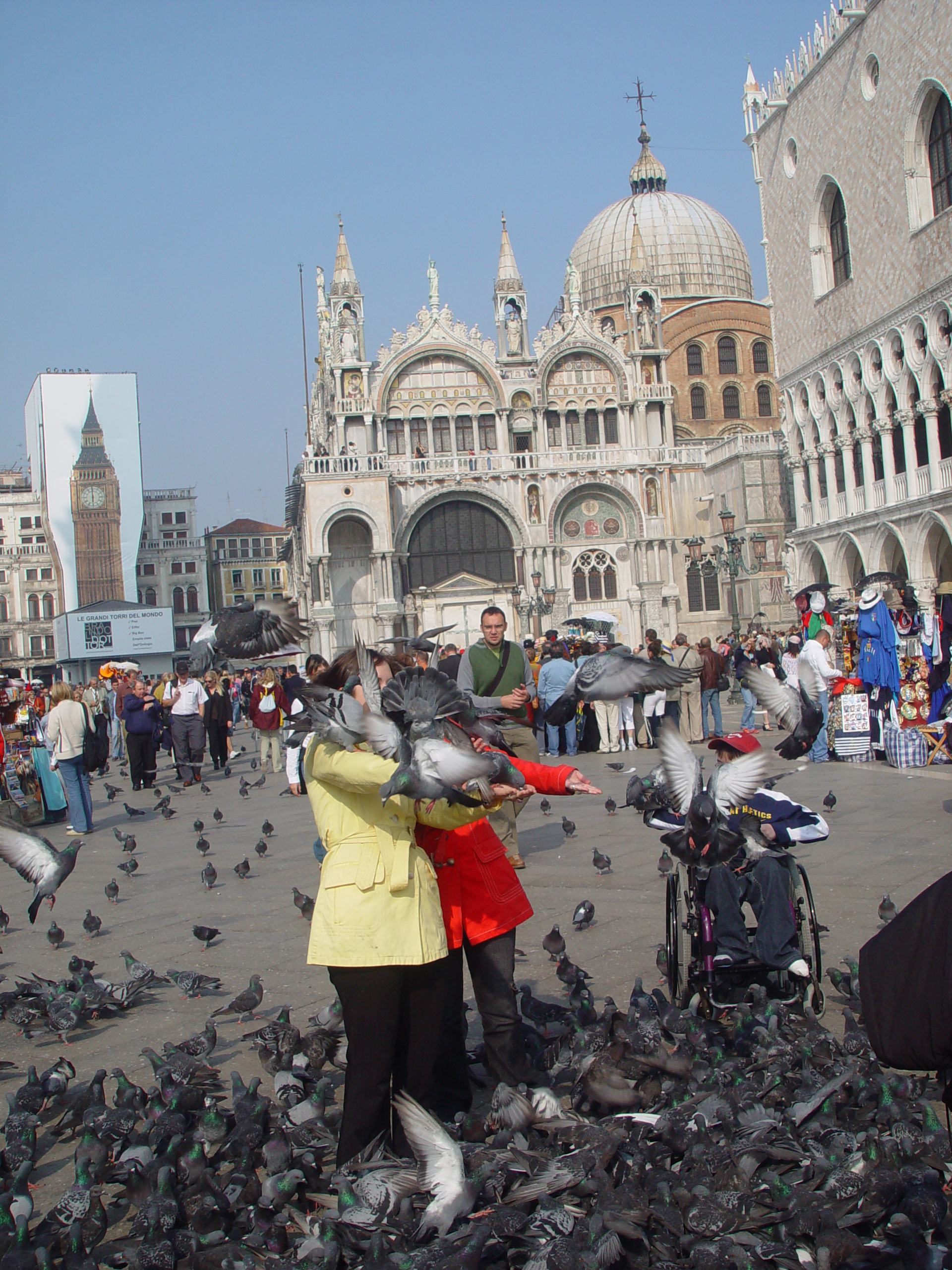 Europe Trip 2005 - Italy (Venice - Pigeons, St Mark's Basilica / Square / Clocktower, Gondola Ride, Gelato)