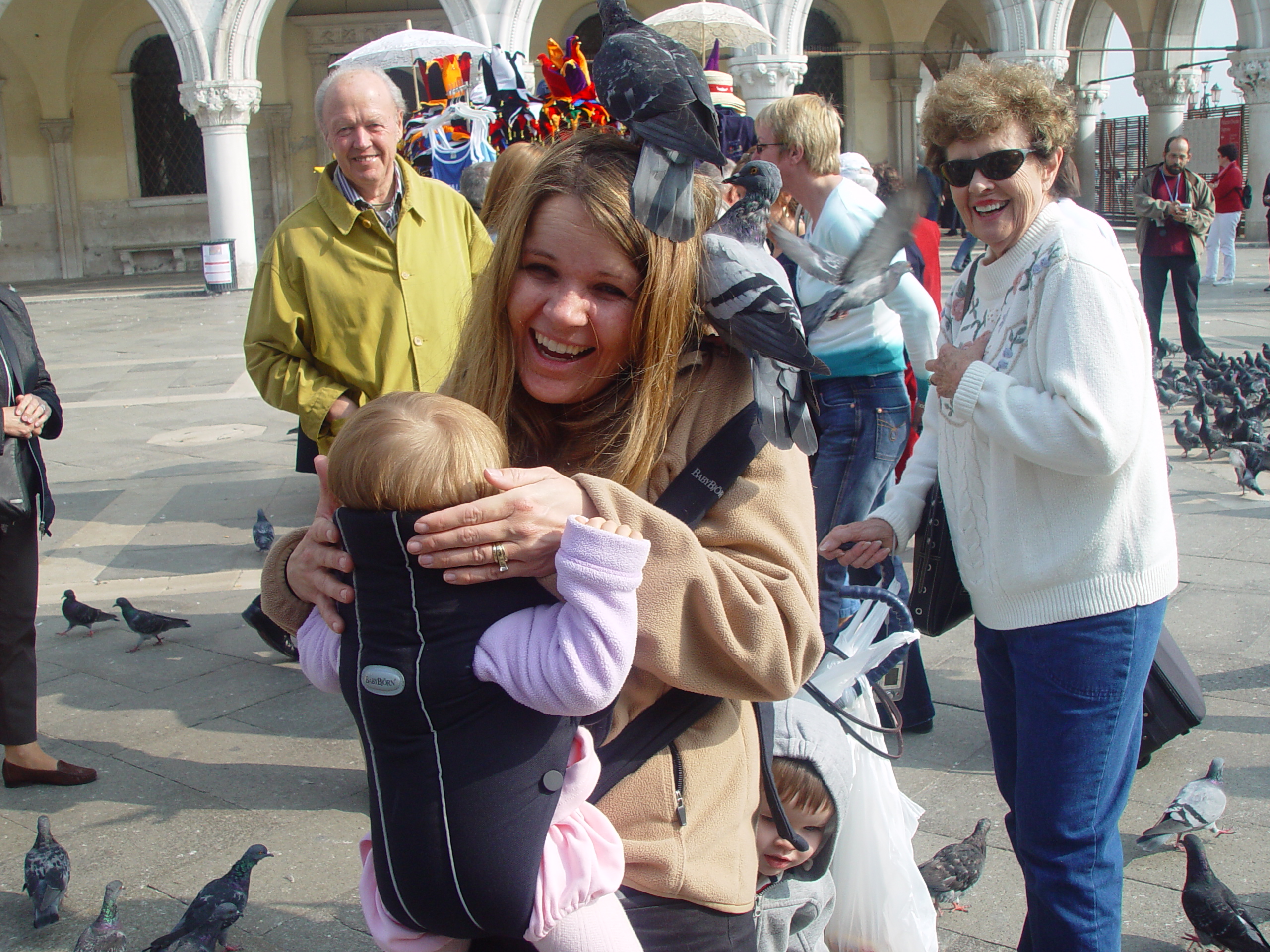 Europe Trip 2005 - Italy (Venice - Pigeons, St Mark's Basilica / Square / Clocktower, Gondola Ride, Gelato)