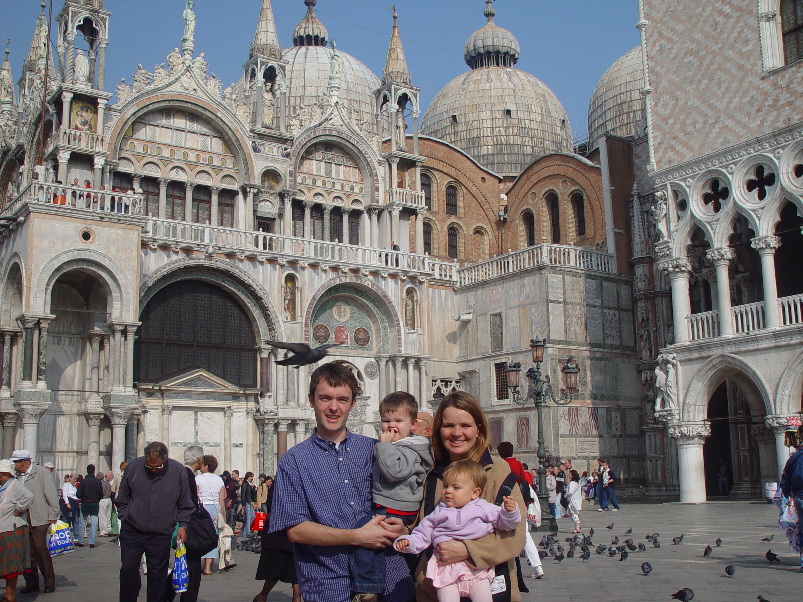 Europe Trip 2005 - Italy (Venice - Pigeons, St Mark's Basilica / Square / Clocktower, Gondola Ride, Gelato)