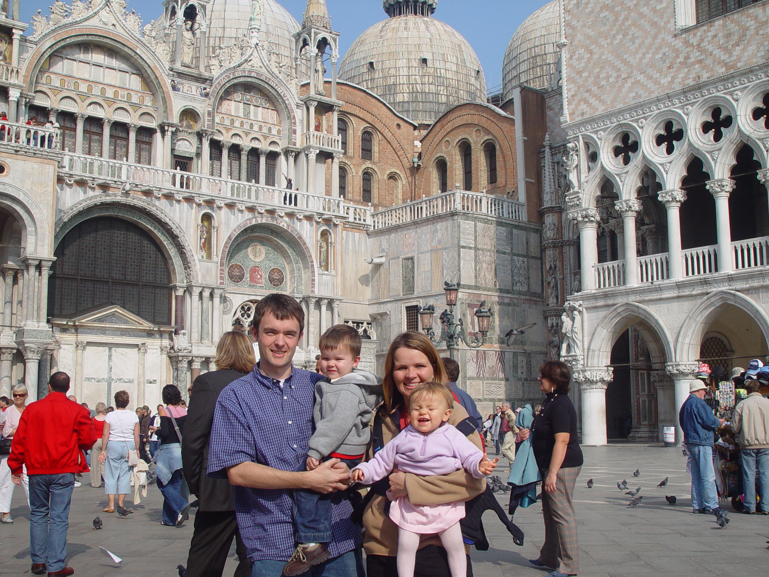 Europe Trip 2005 - Italy (Venice - Pigeons, St Mark's Basilica / Square / Clocktower, Gondola Ride, Gelato)