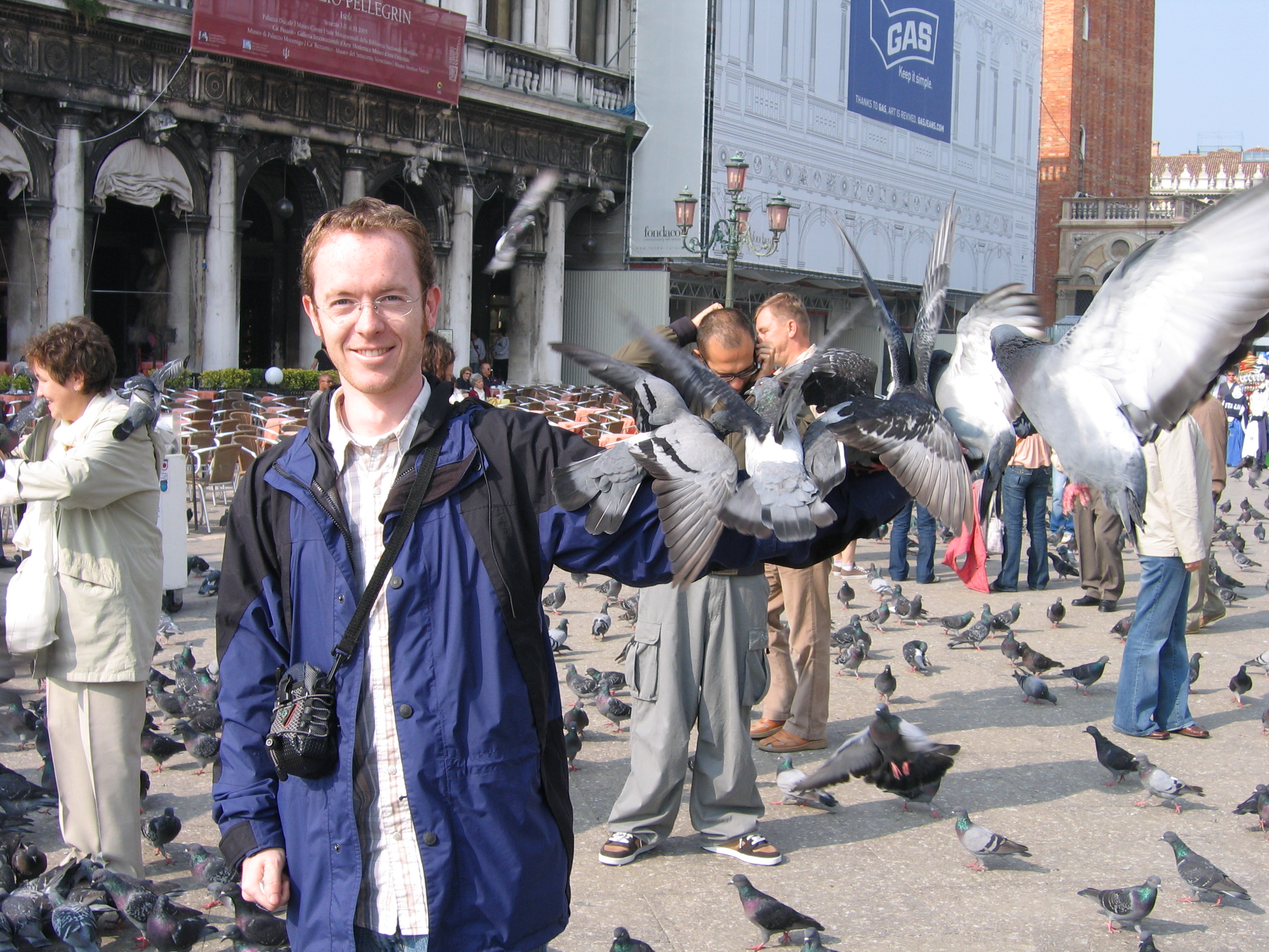 Europe Trip 2005 - Italy (Venice - Pigeons, St Mark's Basilica / Square / Clocktower, Gondola Ride, Gelato)