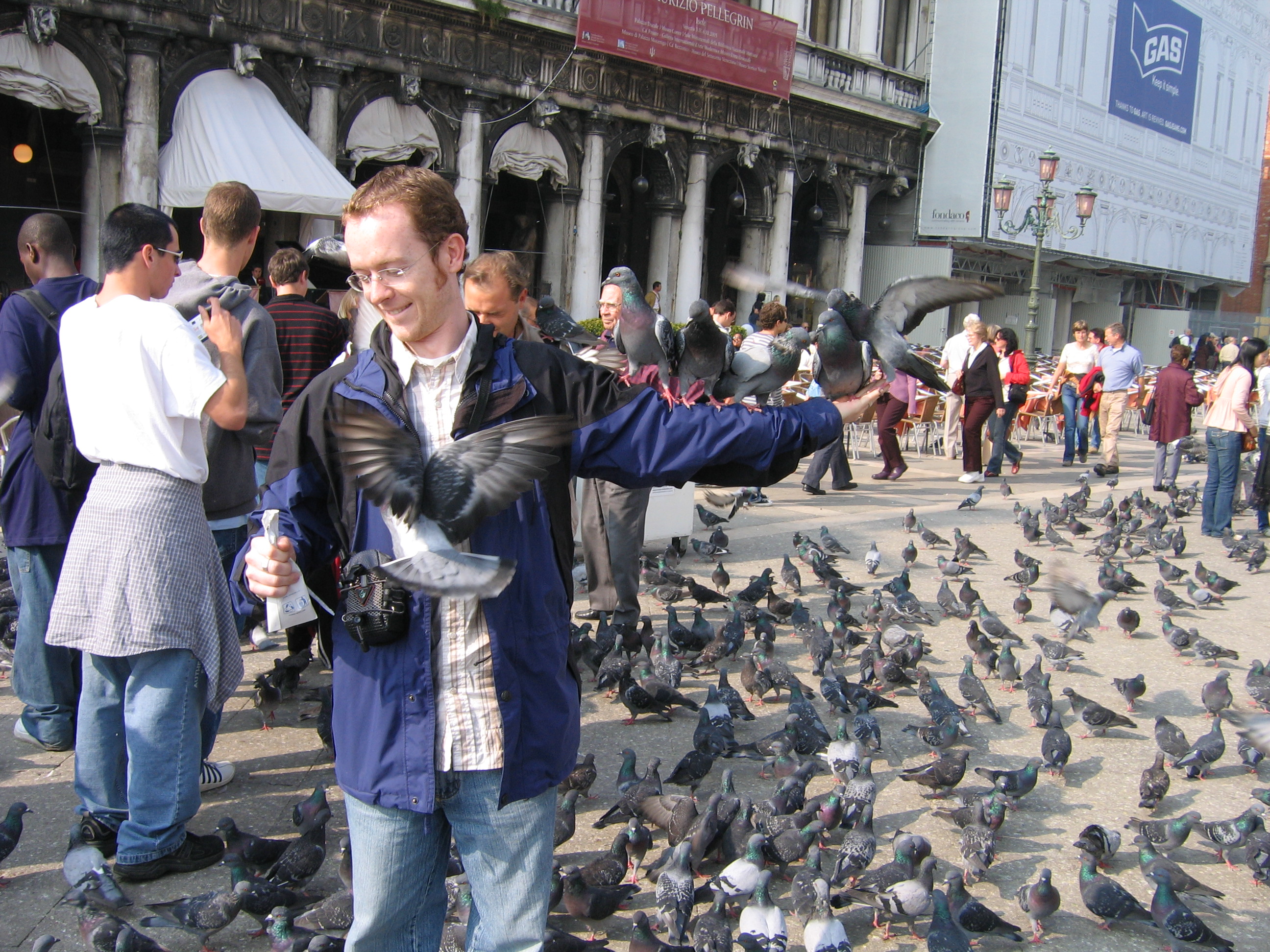 Europe Trip 2005 - Italy (Venice - Pigeons, St Mark's Basilica / Square / Clocktower, Gondola Ride, Gelato)