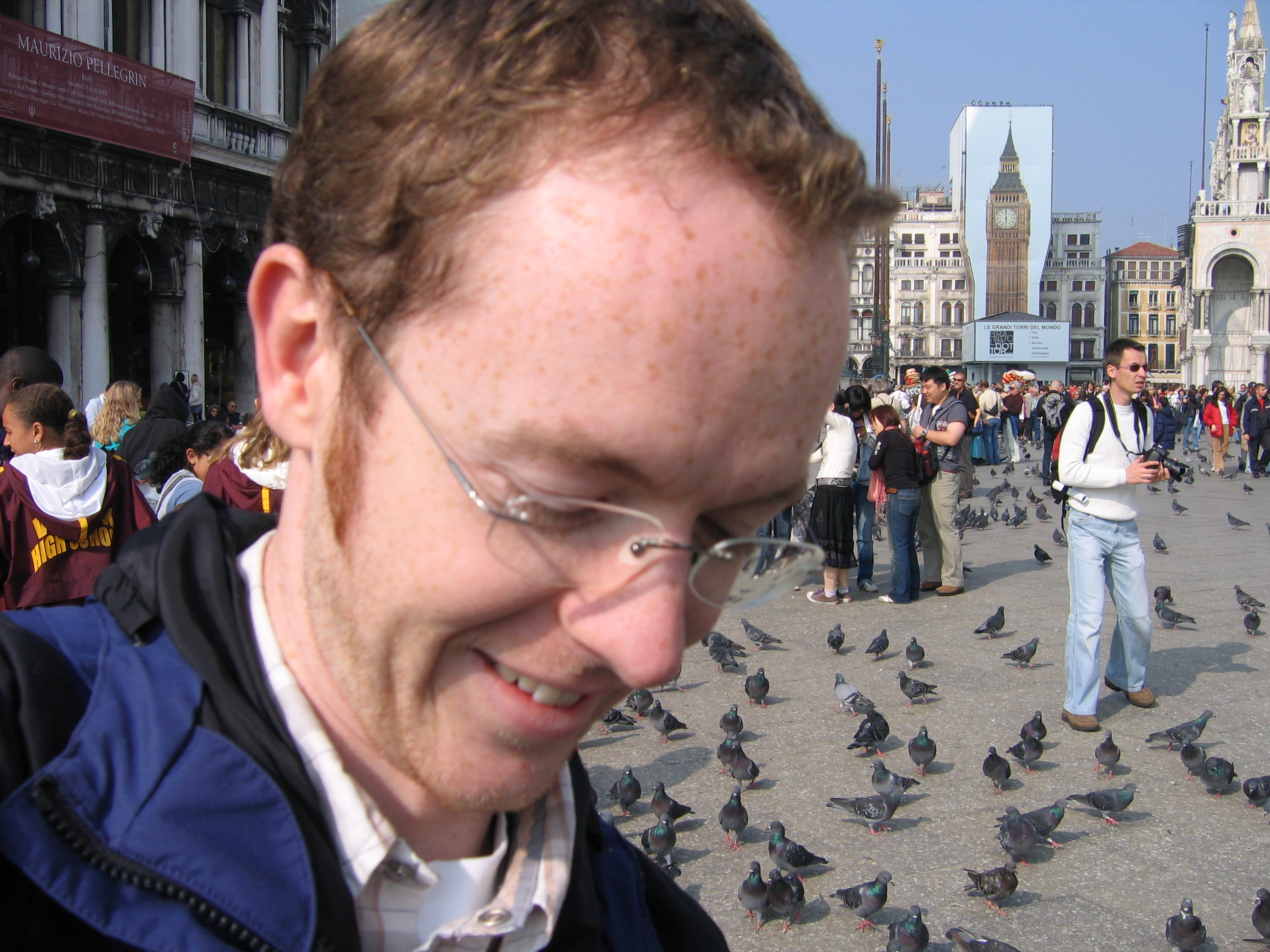 Europe Trip 2005 - Italy (Venice - Pigeons, St Mark's Basilica / Square / Clocktower, Gondola Ride, Gelato)