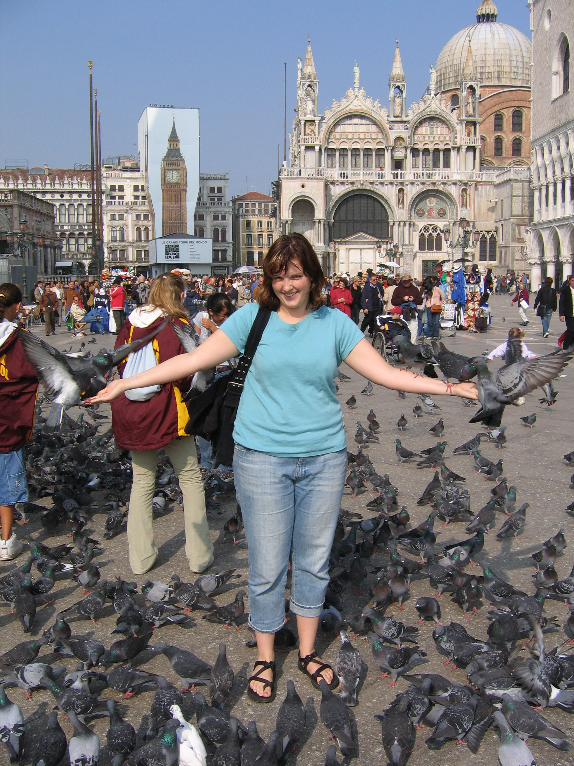 Europe Trip 2005 - Italy (Venice - Pigeons, St Mark's Basilica / Square / Clocktower, Gondola Ride, Gelato)