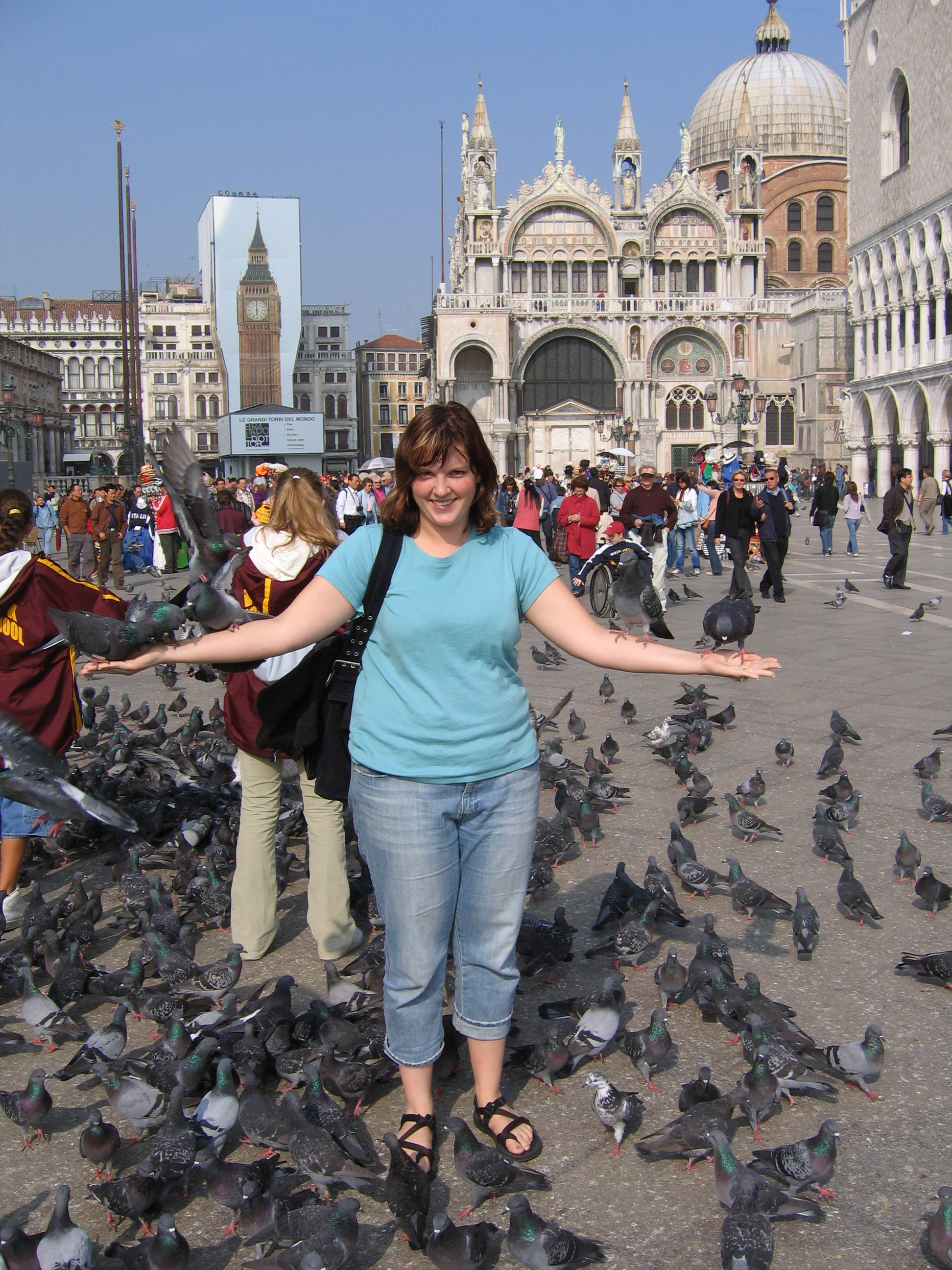 Europe Trip 2005 - Italy (Venice - Pigeons, St Mark's Basilica / Square / Clocktower, Gondola Ride, Gelato)