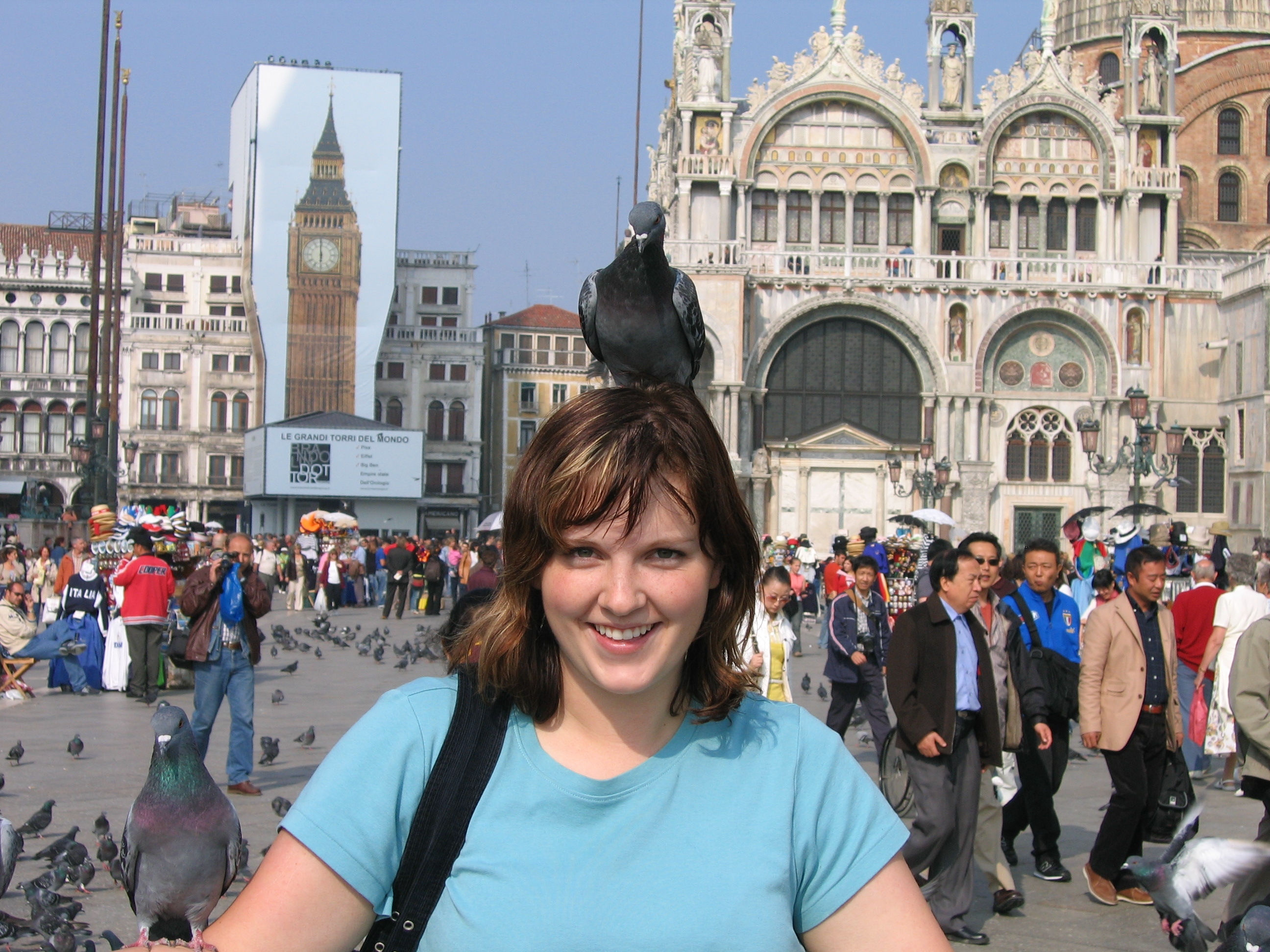 Europe Trip 2005 - Italy (Venice - Pigeons, St Mark's Basilica / Square / Clocktower, Gondola Ride, Gelato)