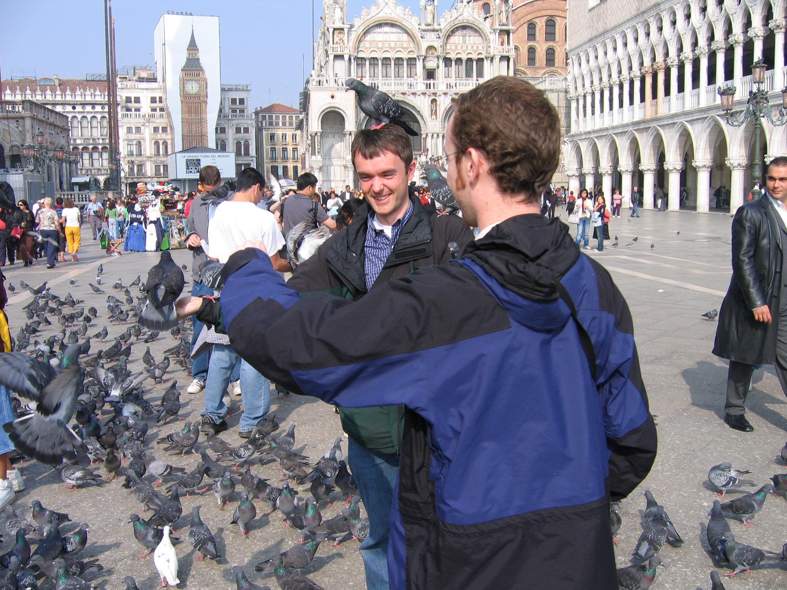 Europe Trip 2005 - Italy (Venice - Pigeons, St Mark's Basilica / Square / Clocktower, Gondola Ride, Gelato)