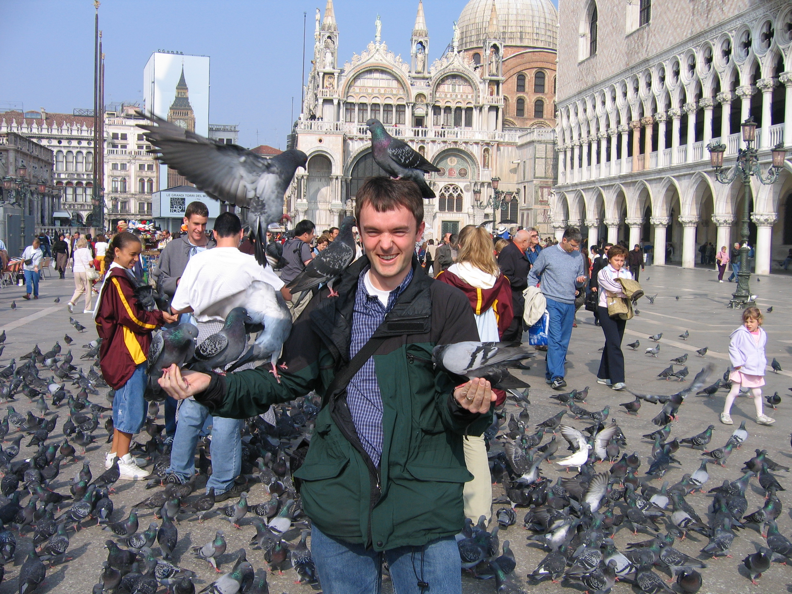 Europe Trip 2005 - Italy (Venice - Pigeons, St Mark's Basilica / Square / Clocktower, Gondola Ride, Gelato)