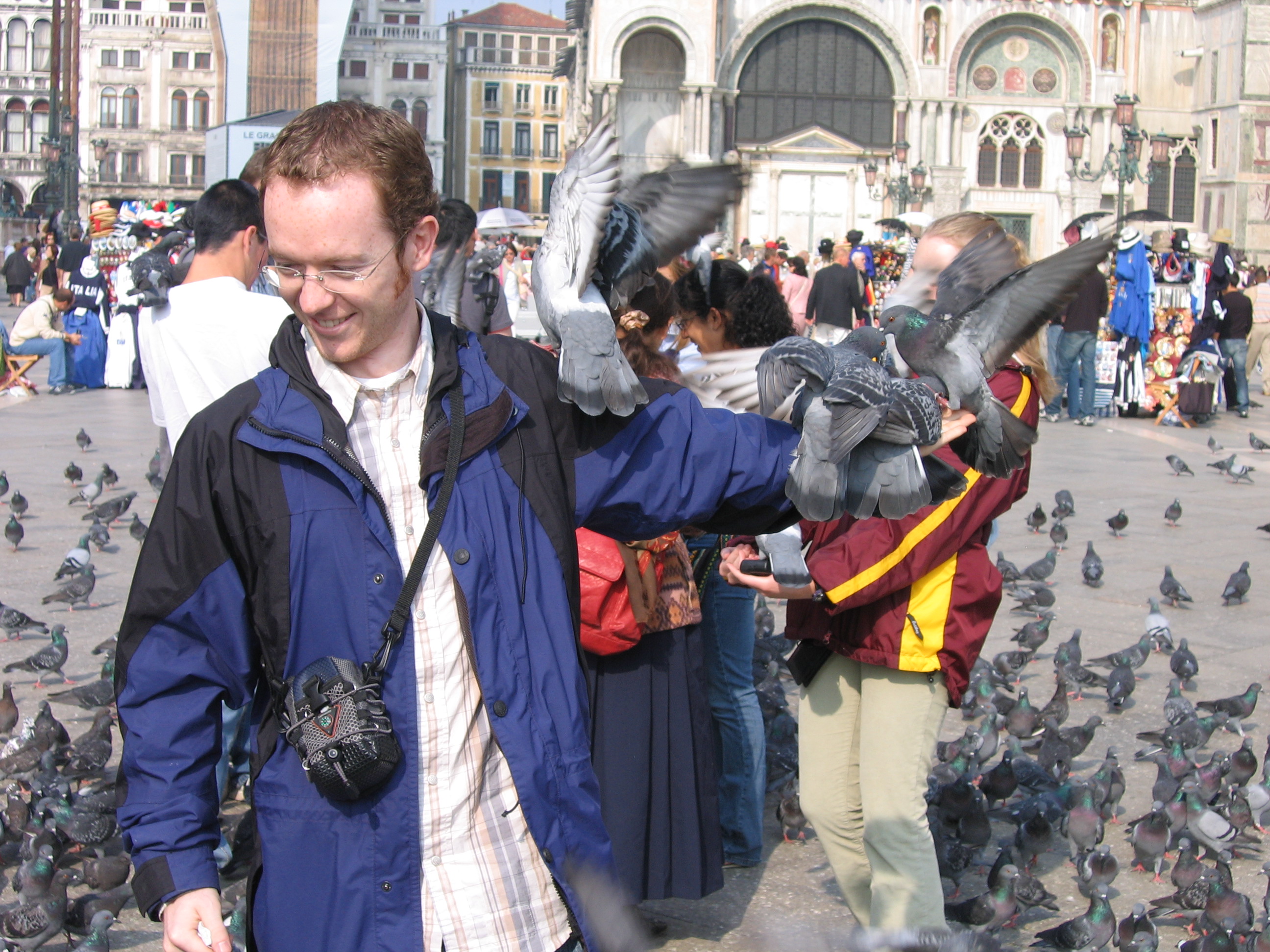 Europe Trip 2005 - Italy (Venice - Pigeons, St Mark's Basilica / Square / Clocktower, Gondola Ride, Gelato)