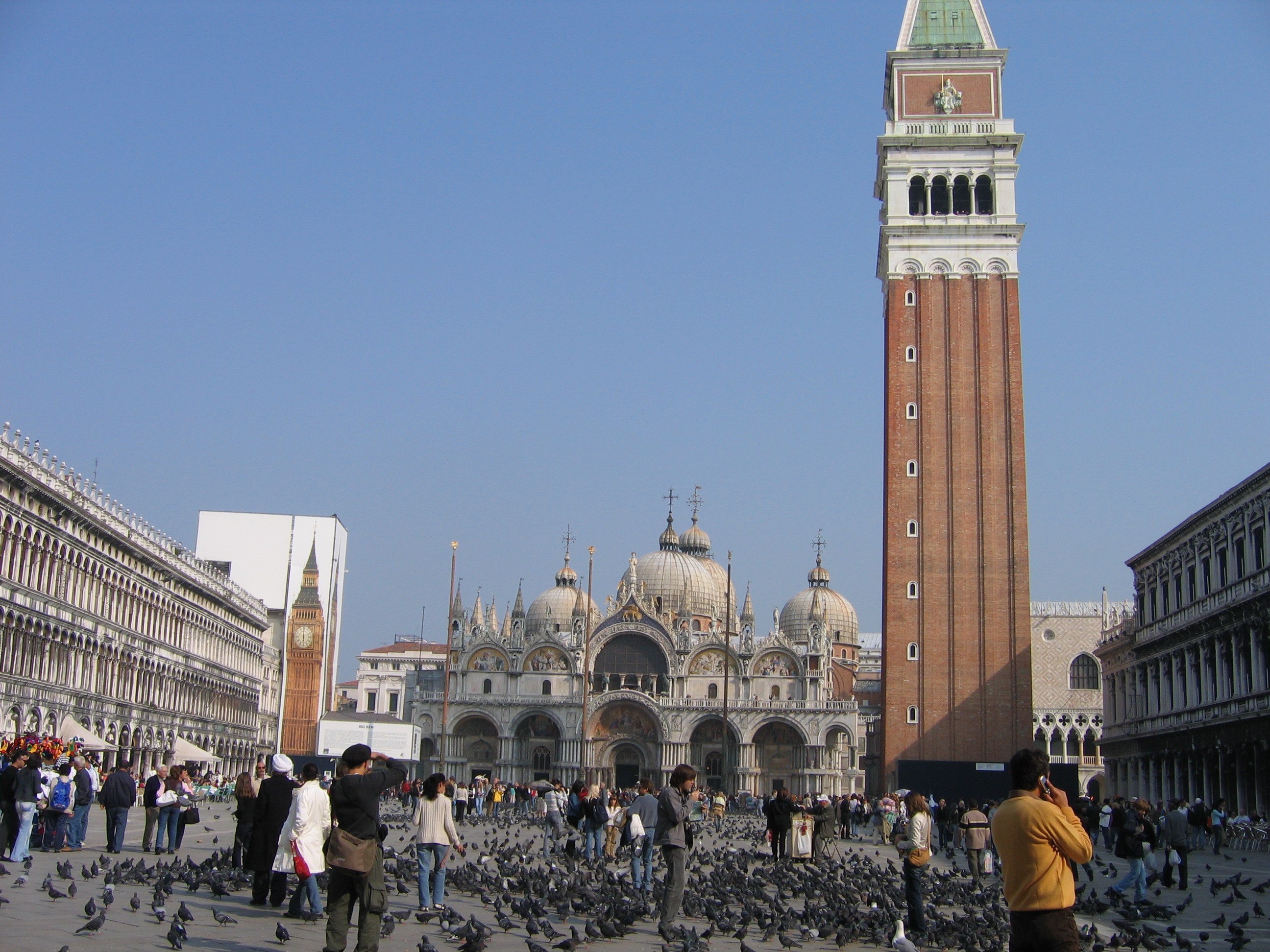 Europe Trip 2005 - Italy (Venice - Pigeons, St Mark's Basilica / Square / Clocktower, Gondola Ride, Gelato)