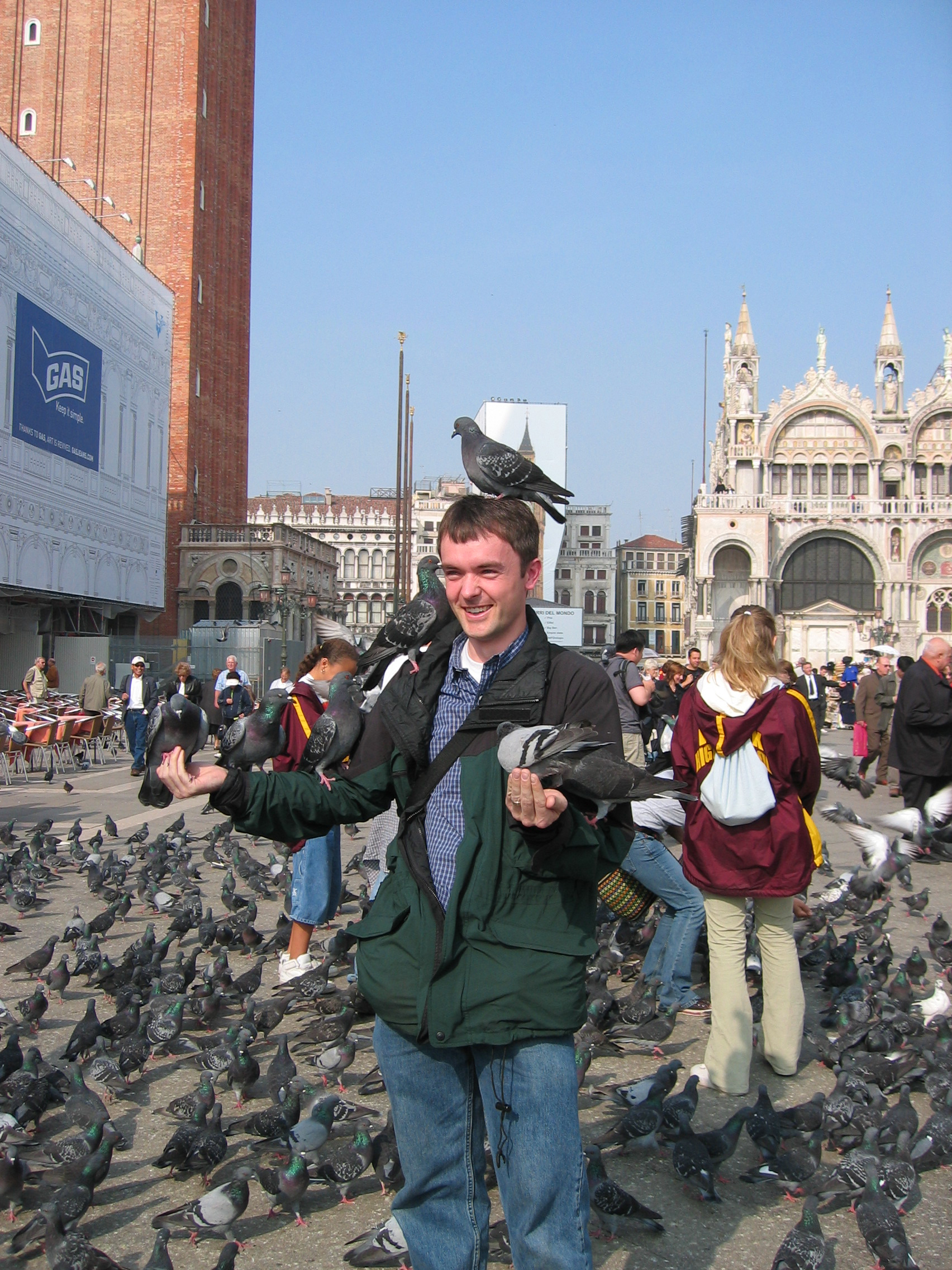 Europe Trip 2005 - Italy (Venice - Pigeons, St Mark's Basilica / Square / Clocktower, Gondola Ride, Gelato)