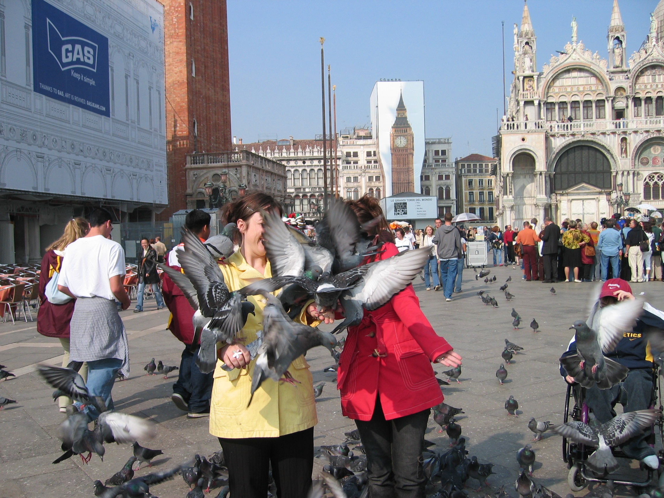 Europe Trip 2005 - Italy (Venice - Pigeons, St Mark's Basilica / Square / Clocktower, Gondola Ride, Gelato)