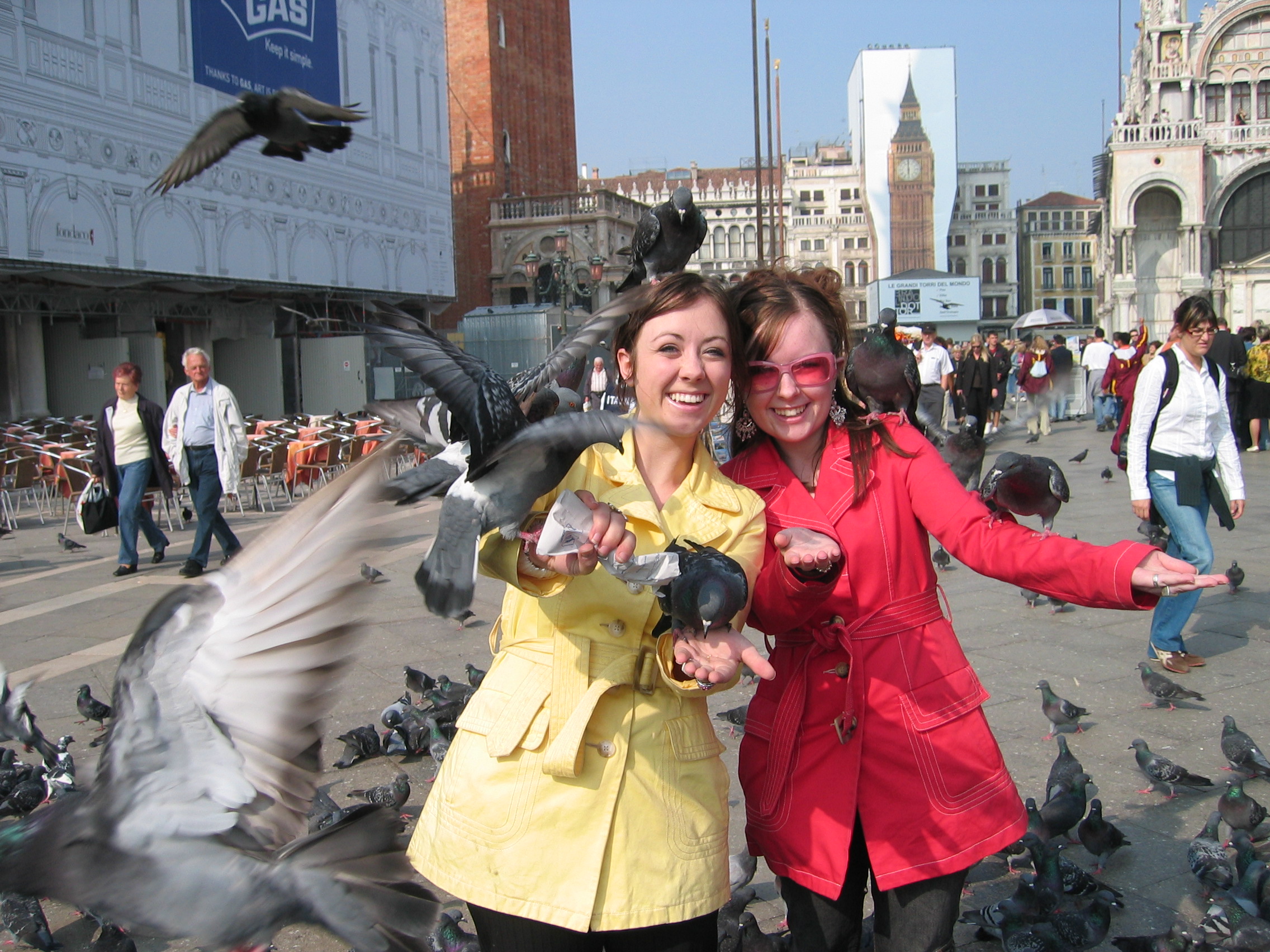 Europe Trip 2005 - Italy (Venice - Pigeons, St Mark's Basilica / Square / Clocktower, Gondola Ride, Gelato)