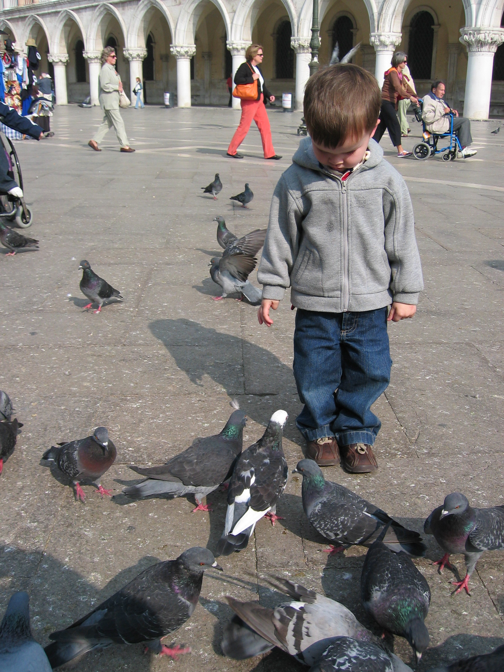 Europe Trip 2005 - Italy (Venice - Pigeons, St Mark's Basilica / Square / Clocktower, Gondola Ride, Gelato)