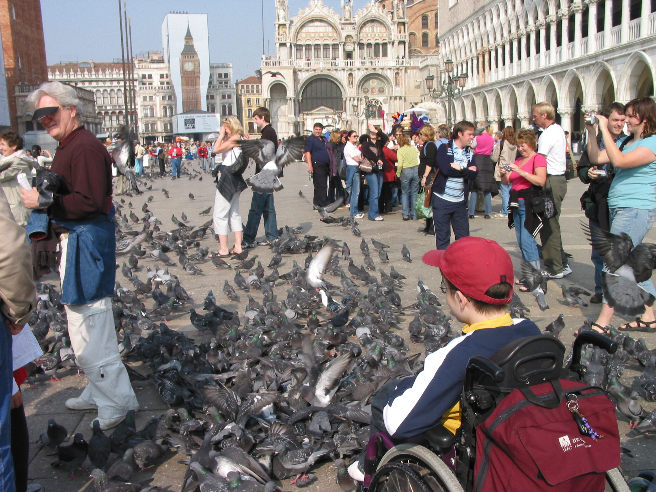 Europe Trip 2005 - Italy (Venice - Pigeons, St Mark's Basilica / Square / Clocktower, Gondola Ride, Gelato)