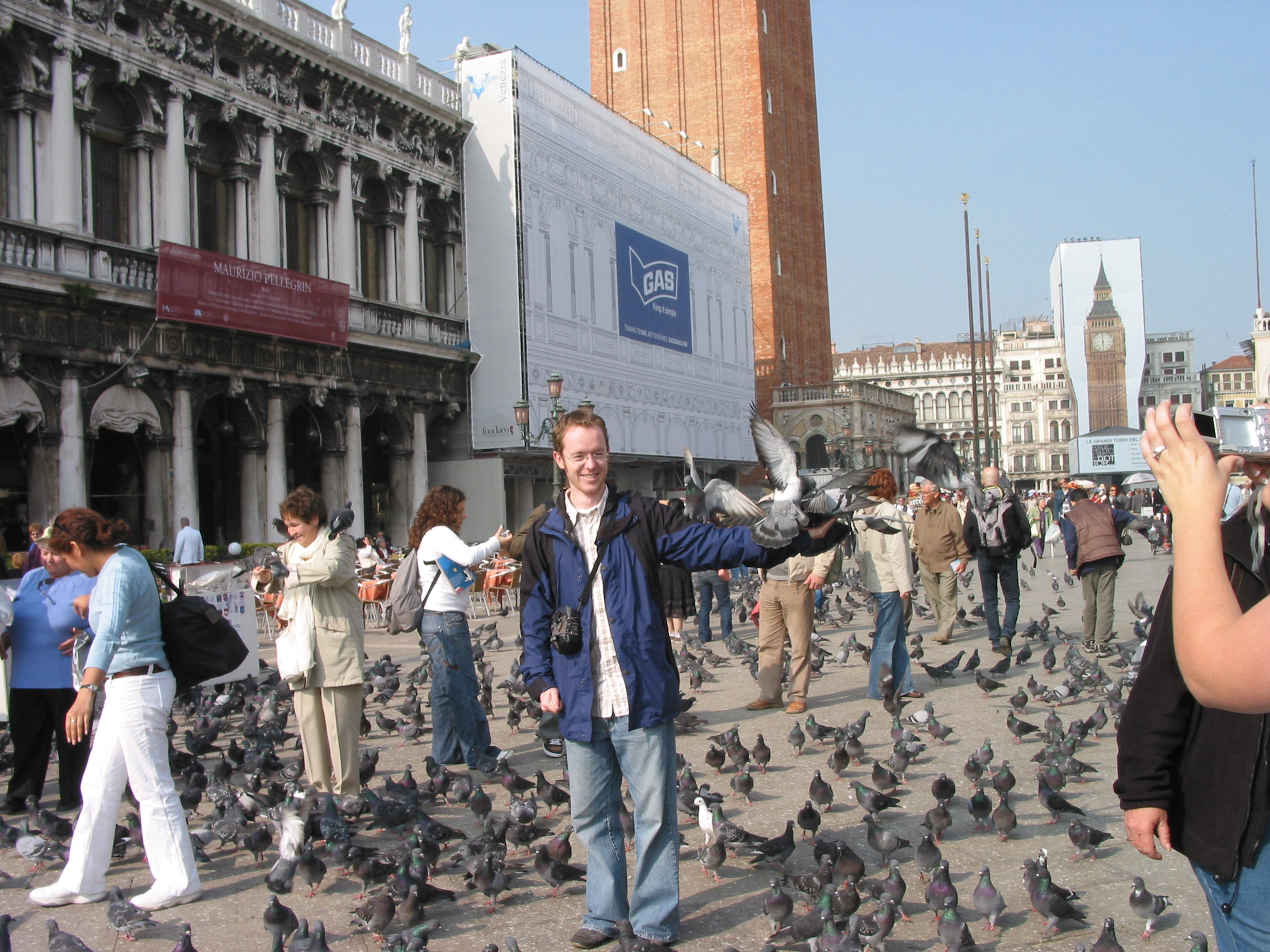Europe Trip 2005 - Italy (Venice - Pigeons, St Mark's Basilica / Square / Clocktower, Gondola Ride, Gelato)