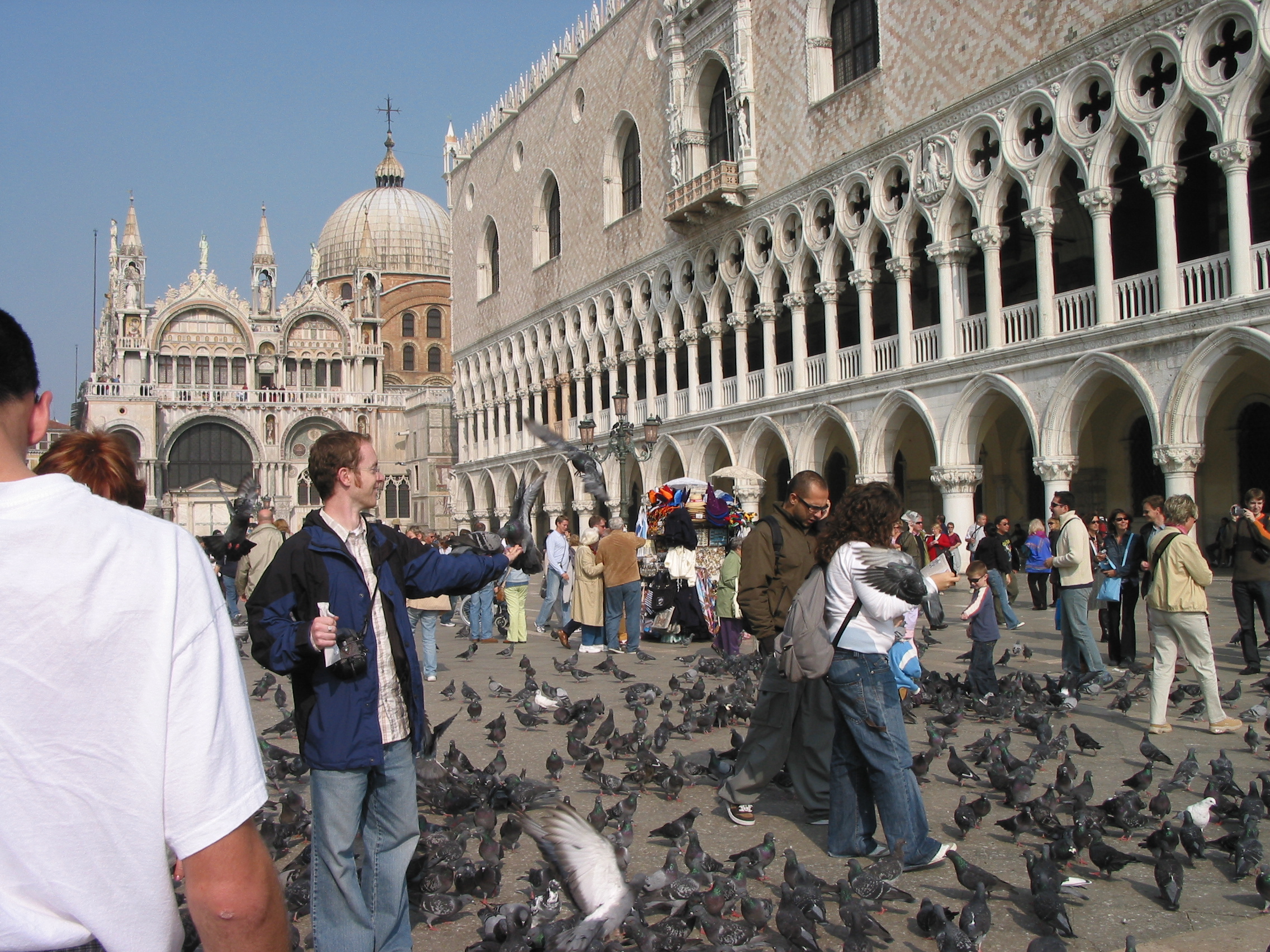 Europe Trip 2005 - Italy (Venice - Pigeons, St Mark's Basilica / Square / Clocktower, Gondola Ride, Gelato)