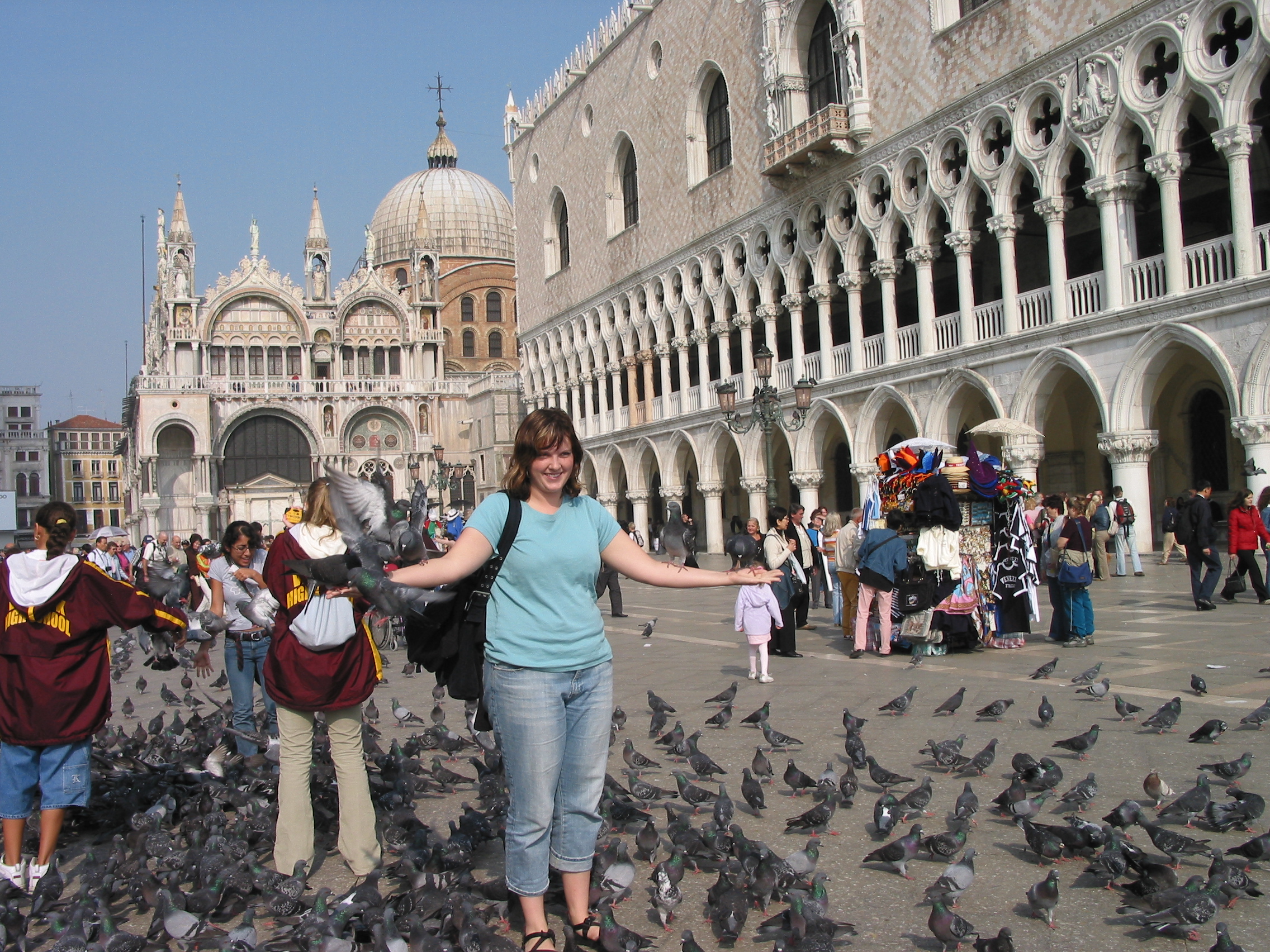 Europe Trip 2005 - Italy (Venice - Pigeons, St Mark's Basilica / Square / Clocktower, Gondola Ride, Gelato)