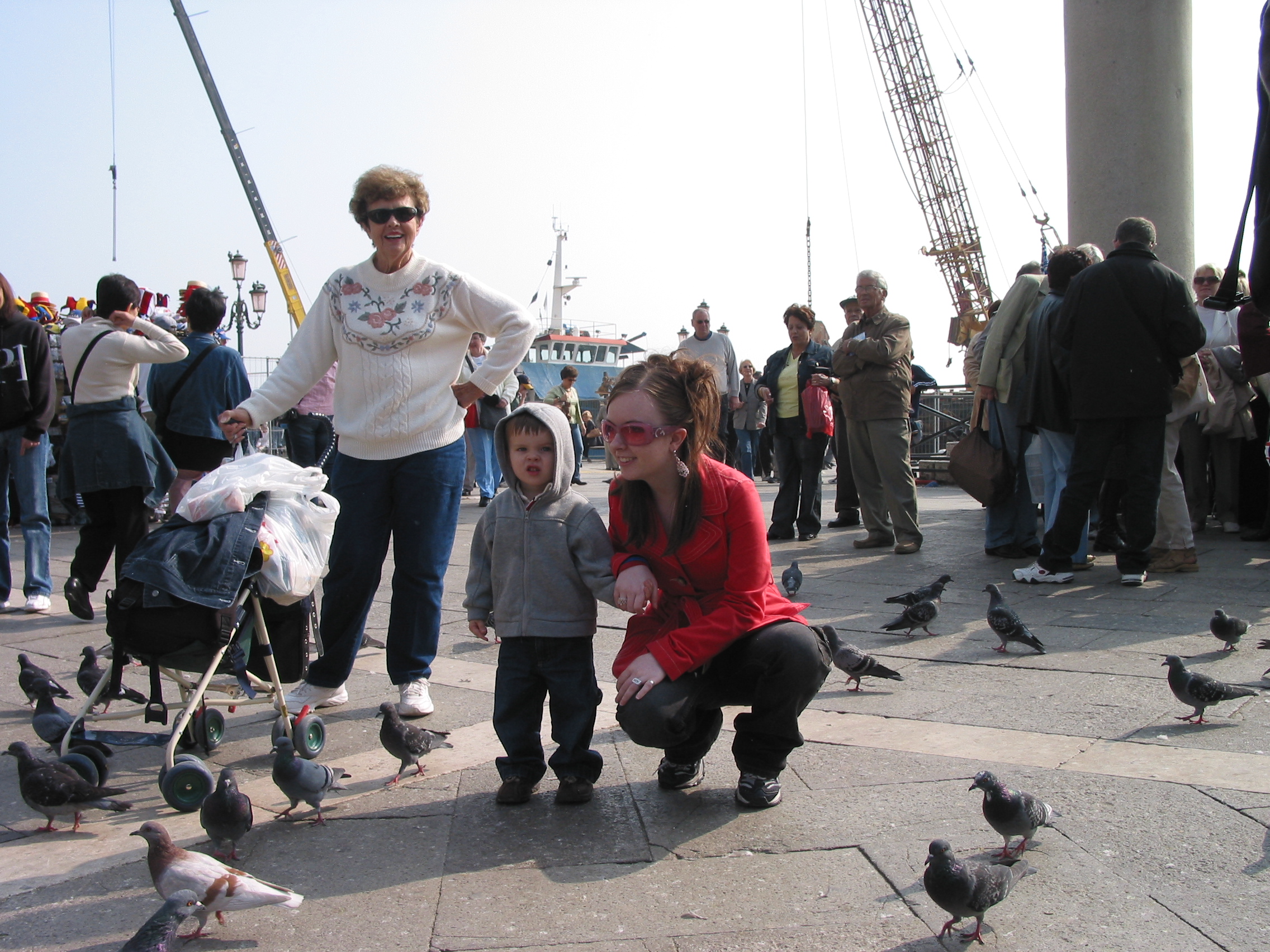 Europe Trip 2005 - Italy (Venice - Pigeons, St Mark's Basilica / Square / Clocktower, Gondola Ride, Gelato)