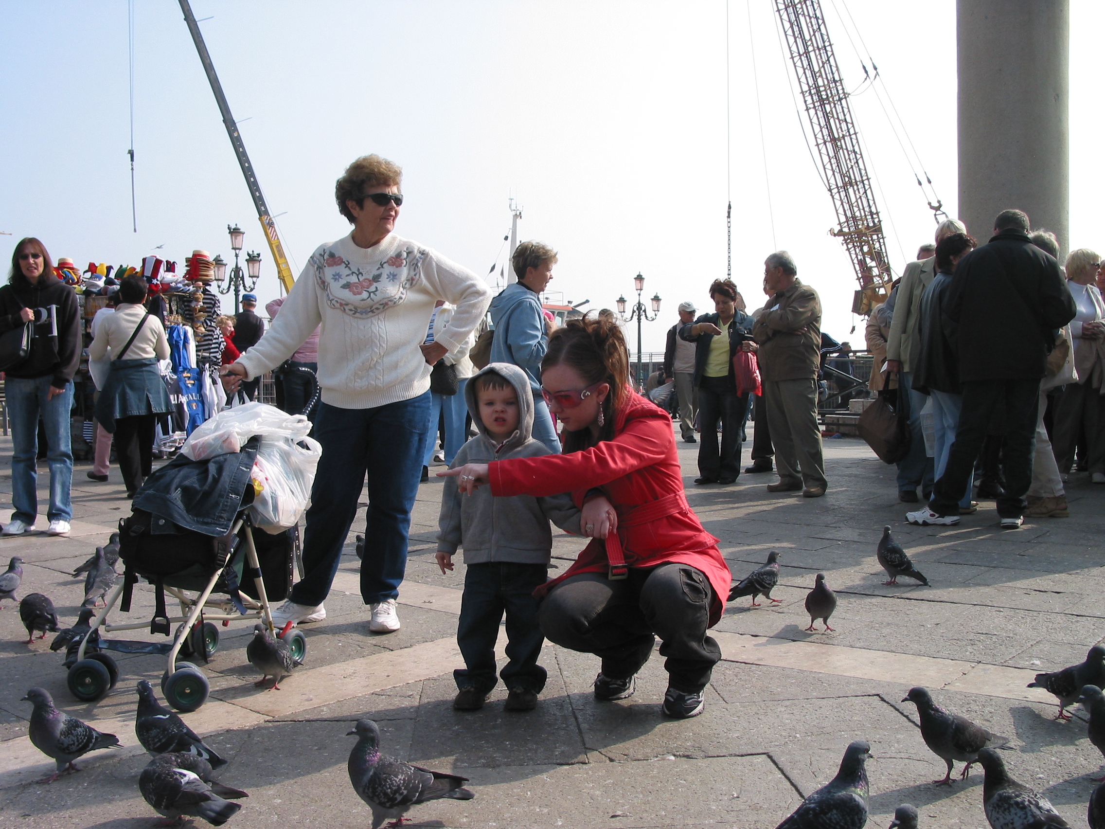 Europe Trip 2005 - Italy (Venice - Pigeons, St Mark's Basilica / Square / Clocktower, Gondola Ride, Gelato)