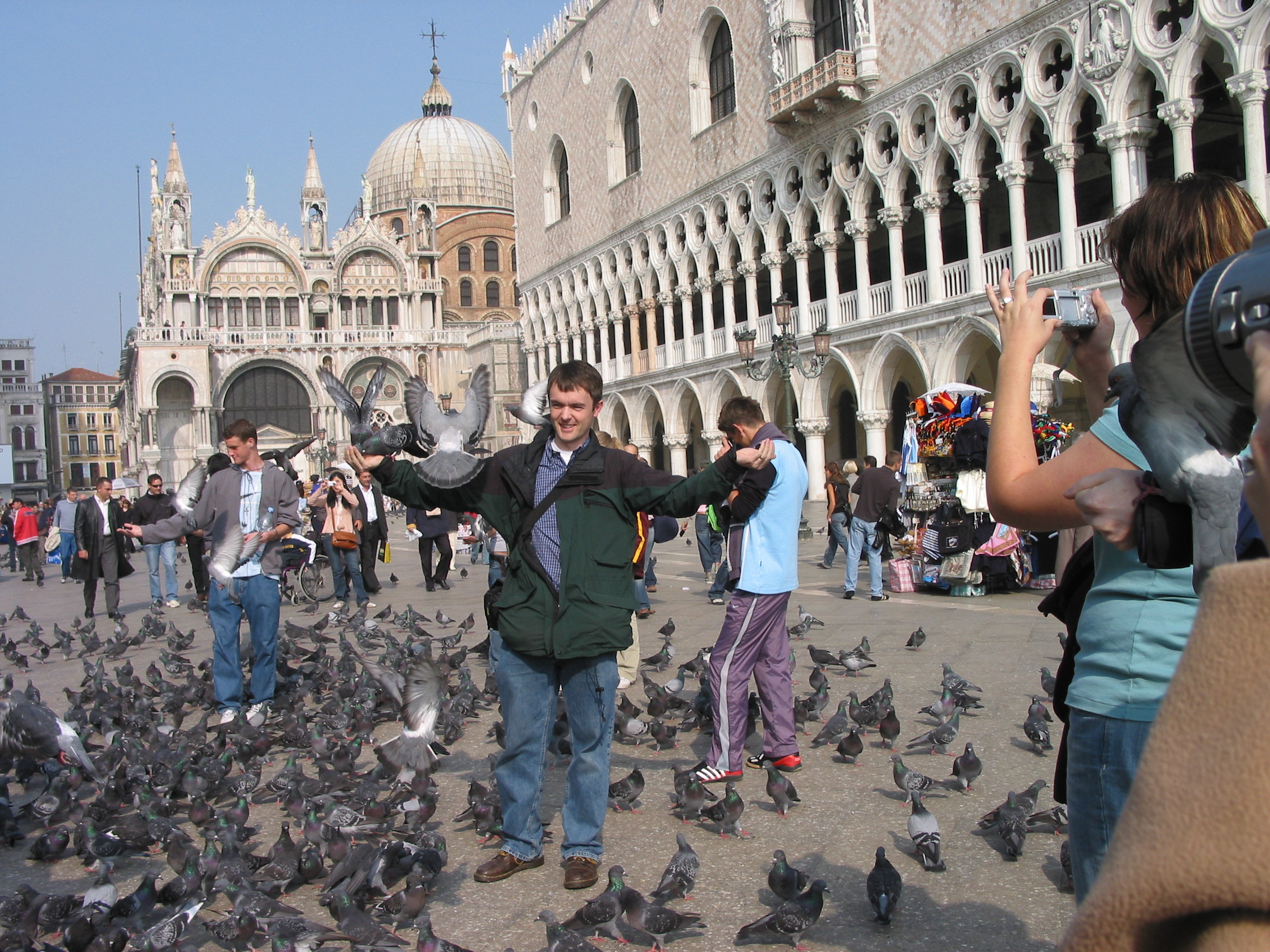 Europe Trip 2005 - Italy (Venice - Pigeons, St Mark's Basilica / Square / Clocktower, Gondola Ride, Gelato)