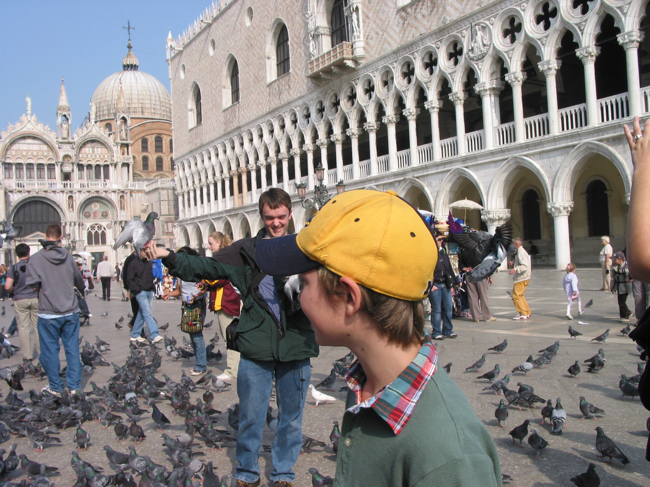 Europe Trip 2005 - Italy (Venice - Pigeons, St Mark's Basilica / Square / Clocktower, Gondola Ride, Gelato)