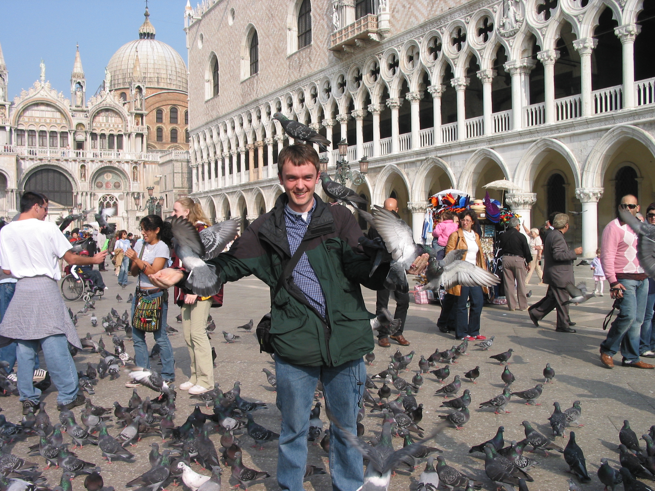 Europe Trip 2005 - Italy (Venice - Pigeons, St Mark's Basilica / Square / Clocktower, Gondola Ride, Gelato)