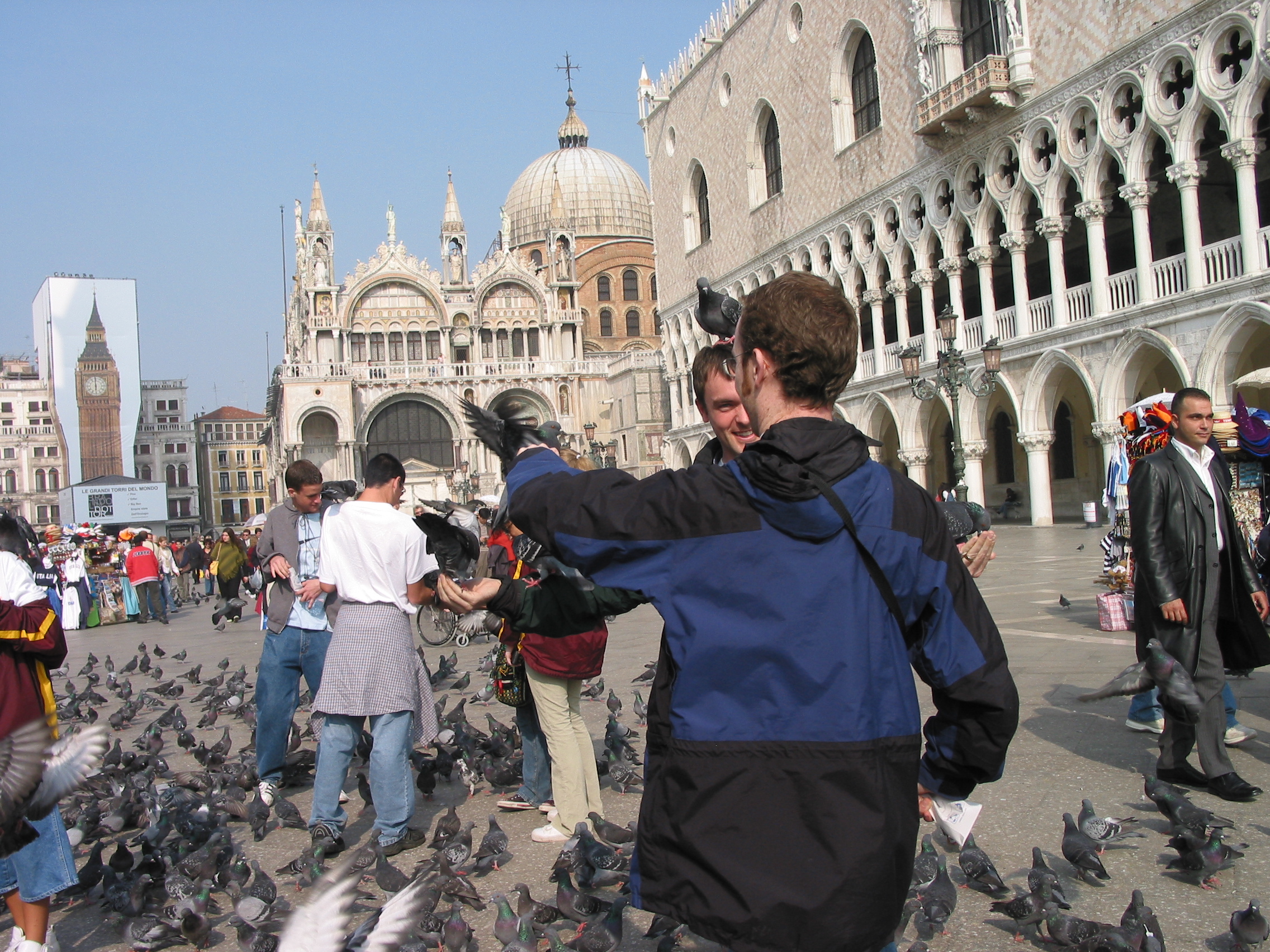 Europe Trip 2005 - Italy (Venice - Pigeons, St Mark's Basilica / Square / Clocktower, Gondola Ride, Gelato)