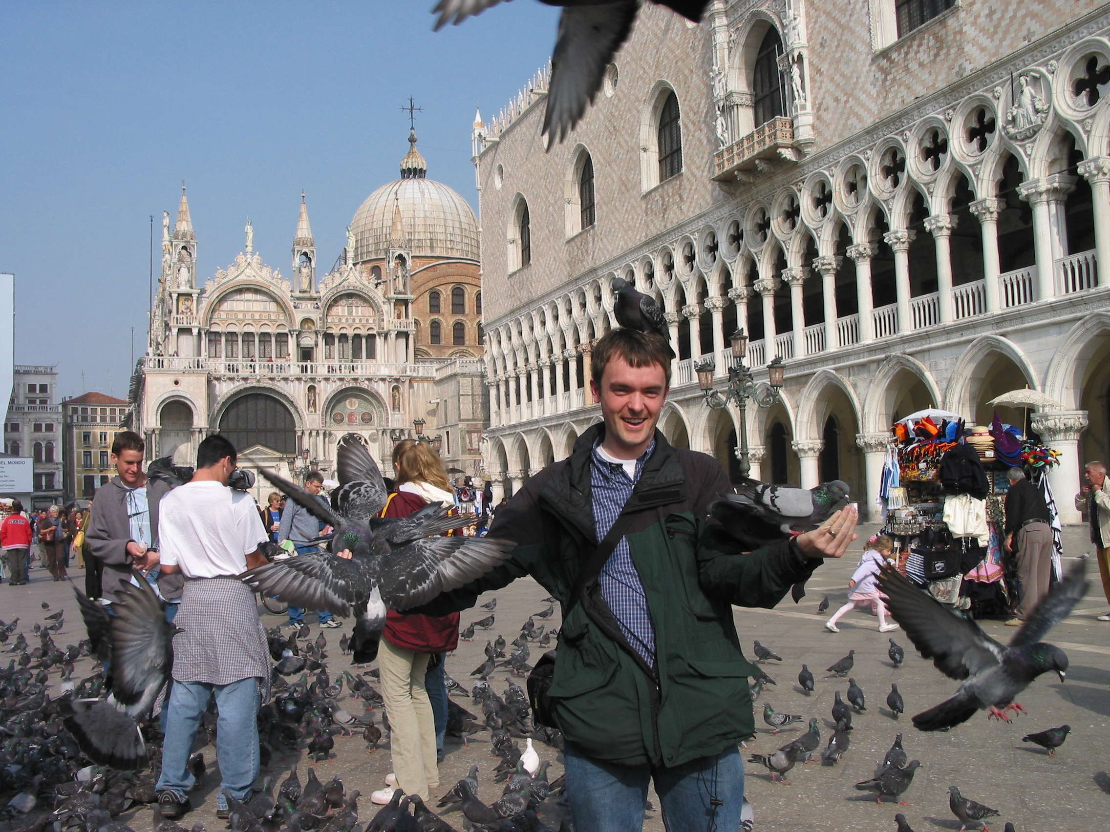 Europe Trip 2005 - Italy (Venice - Pigeons, St Mark's Basilica / Square / Clocktower, Gondola Ride, Gelato)