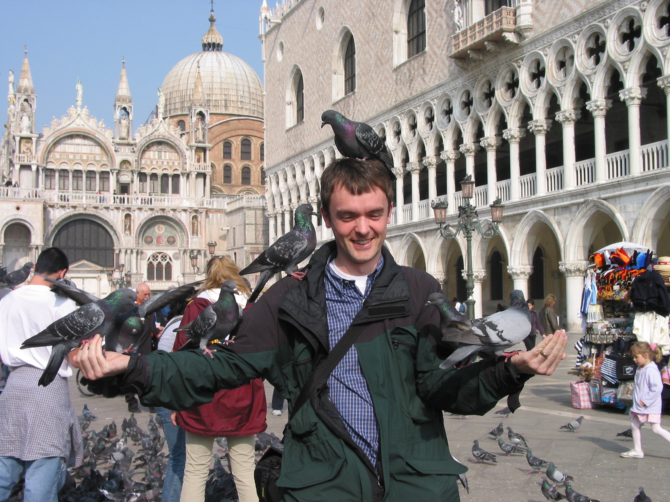 Europe Trip 2005 - Italy (Venice - Pigeons, St Mark's Basilica / Square / Clocktower, Gondola Ride, Gelato)